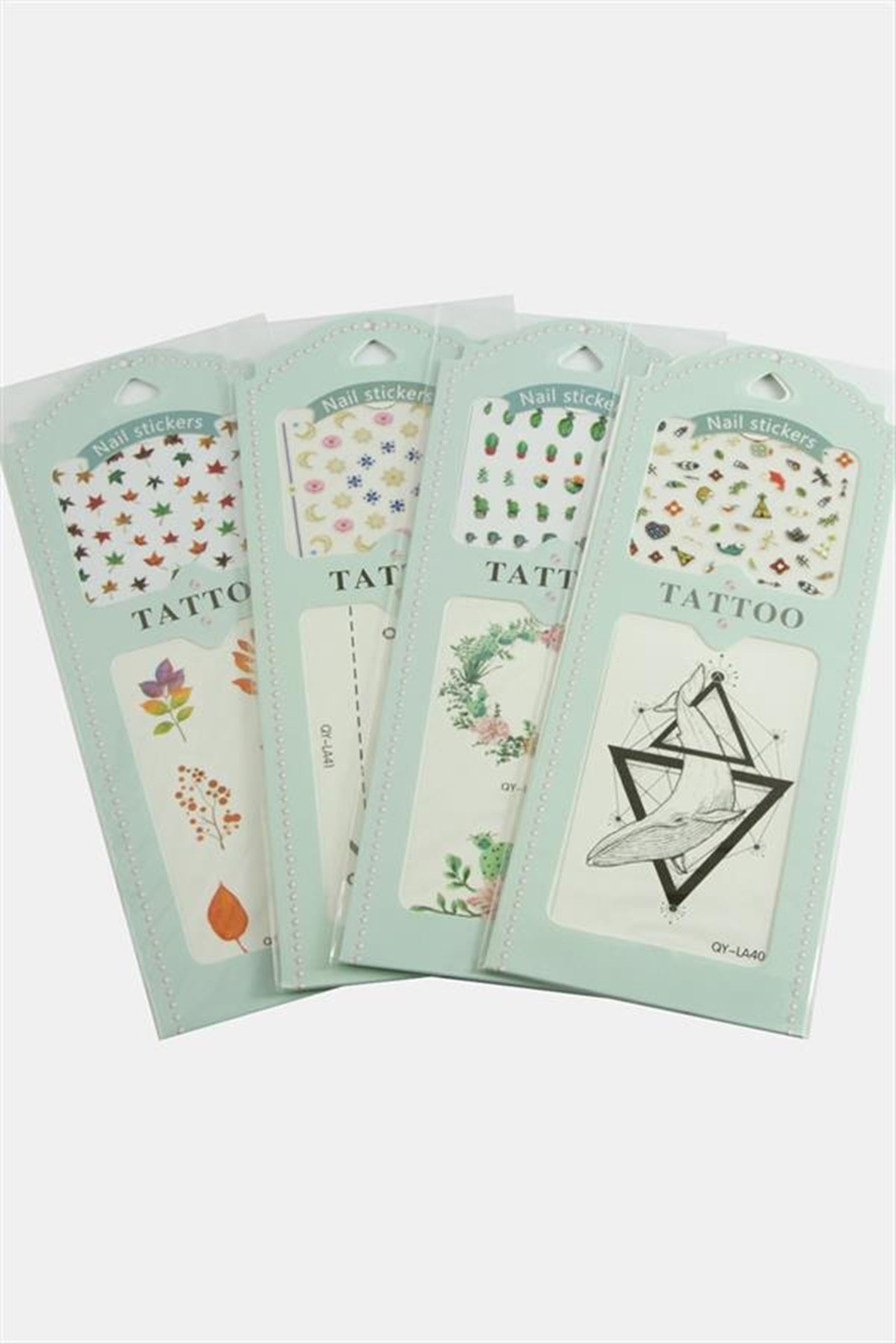 Karışık Tattoo Dövme Sticker 1 Adet - Mavi