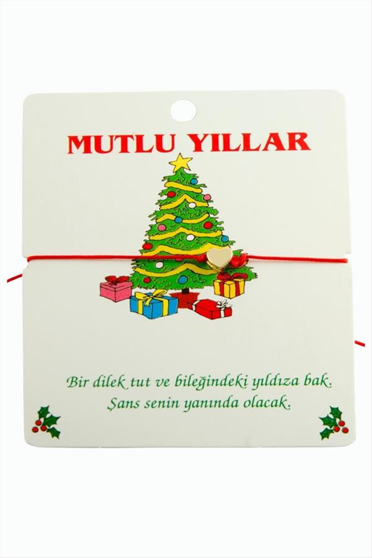 Kalp Yılbaşı Bilekliği - Kırmızı