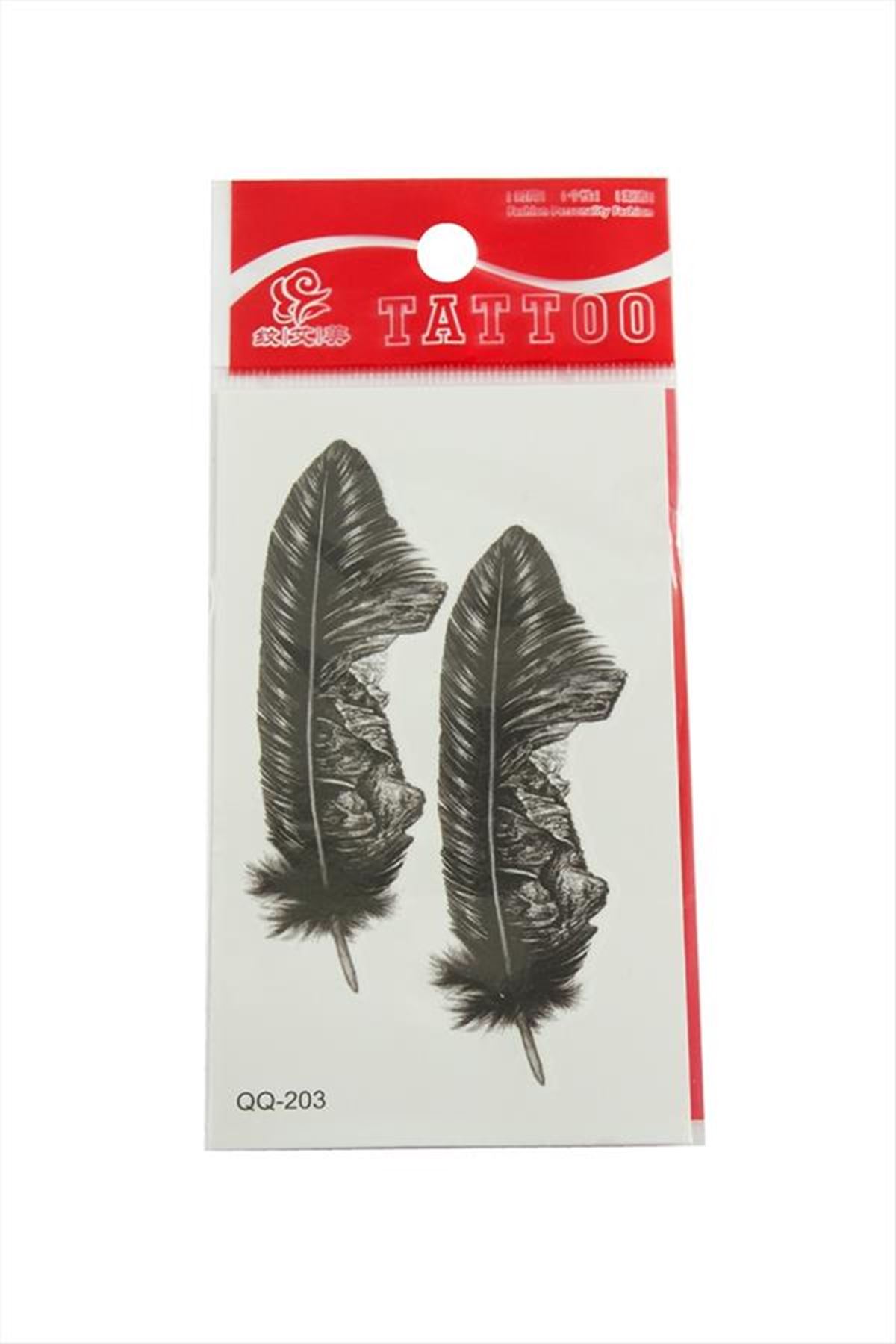 Yaprak Tattoo Dövme Sticker - Beyaz