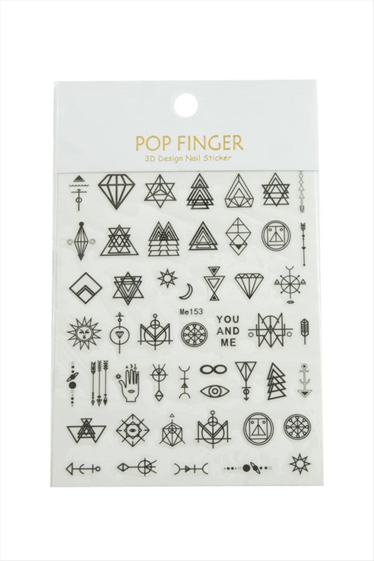 Geometri Tattoo Dövme Sticker - Beyaz