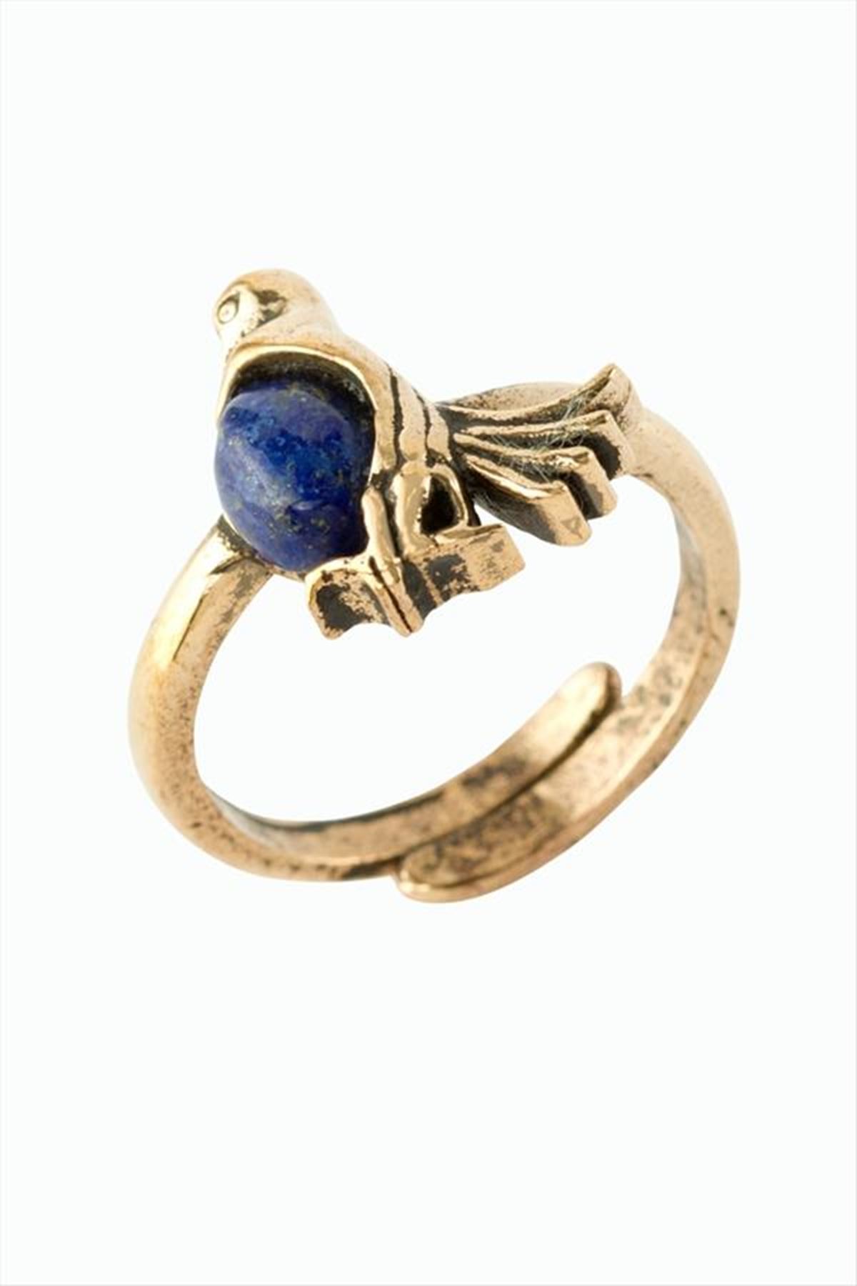 Kuş Doğaltaşlı Otantik Yüzük - Lapis