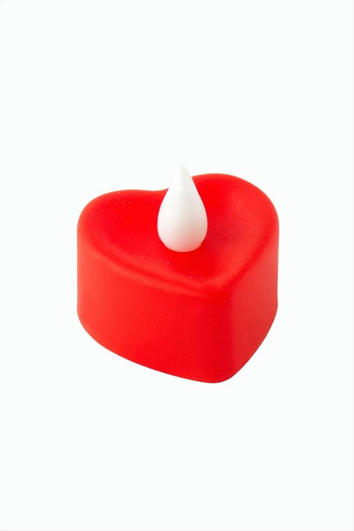 Kalp Şekilli Işıklı Mum 4 cm - Kırmızı