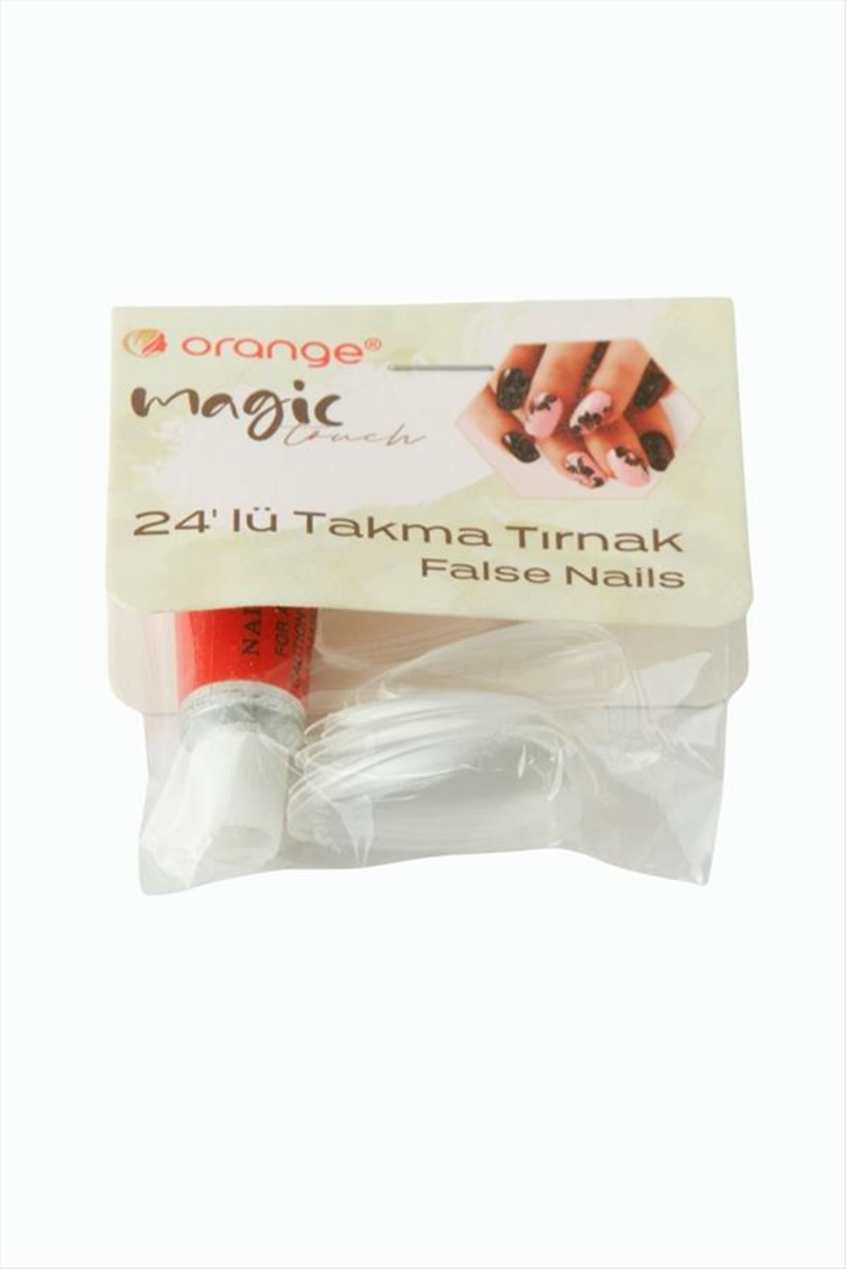 Şeffaf Renkli Kartela Takma Tırnak 24 Adet - Şeffaf