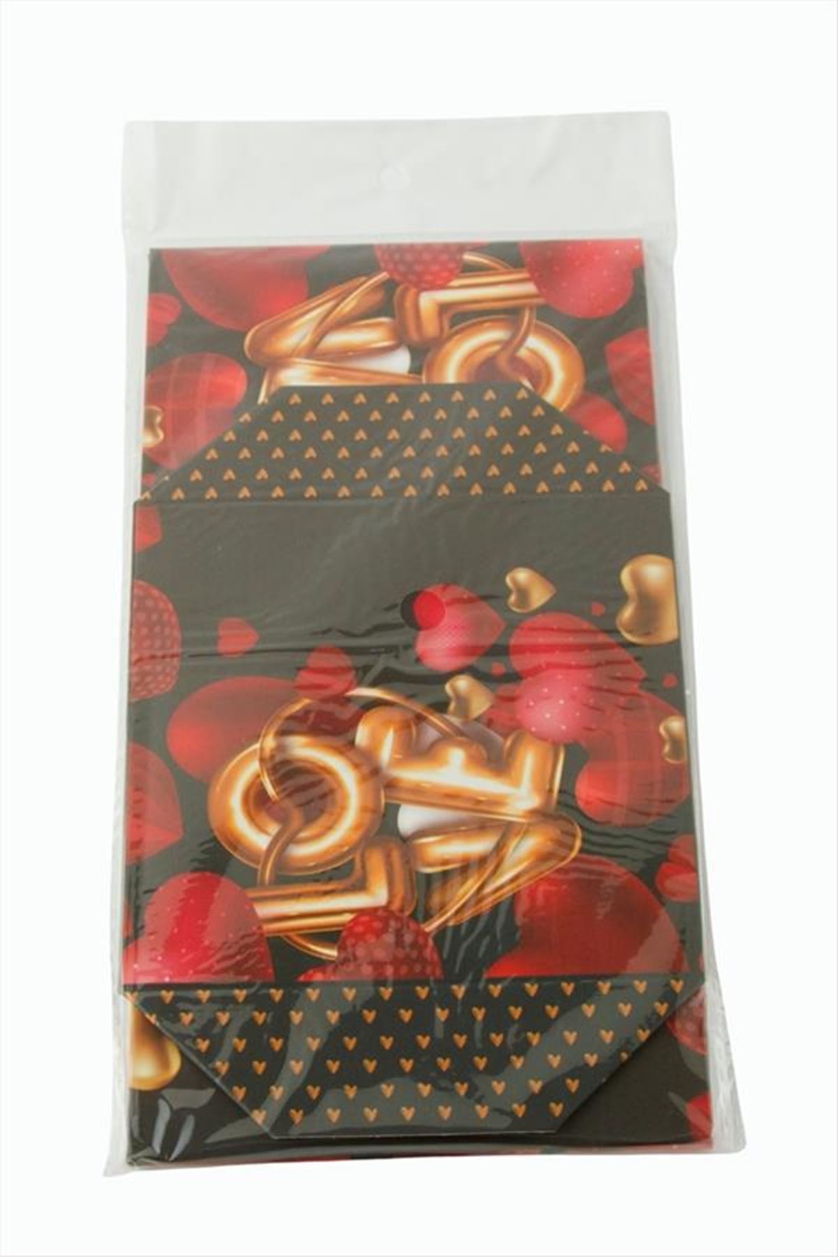 Love Yazılı Kare Hediyelik Kutu 10 cm - Kırmızı