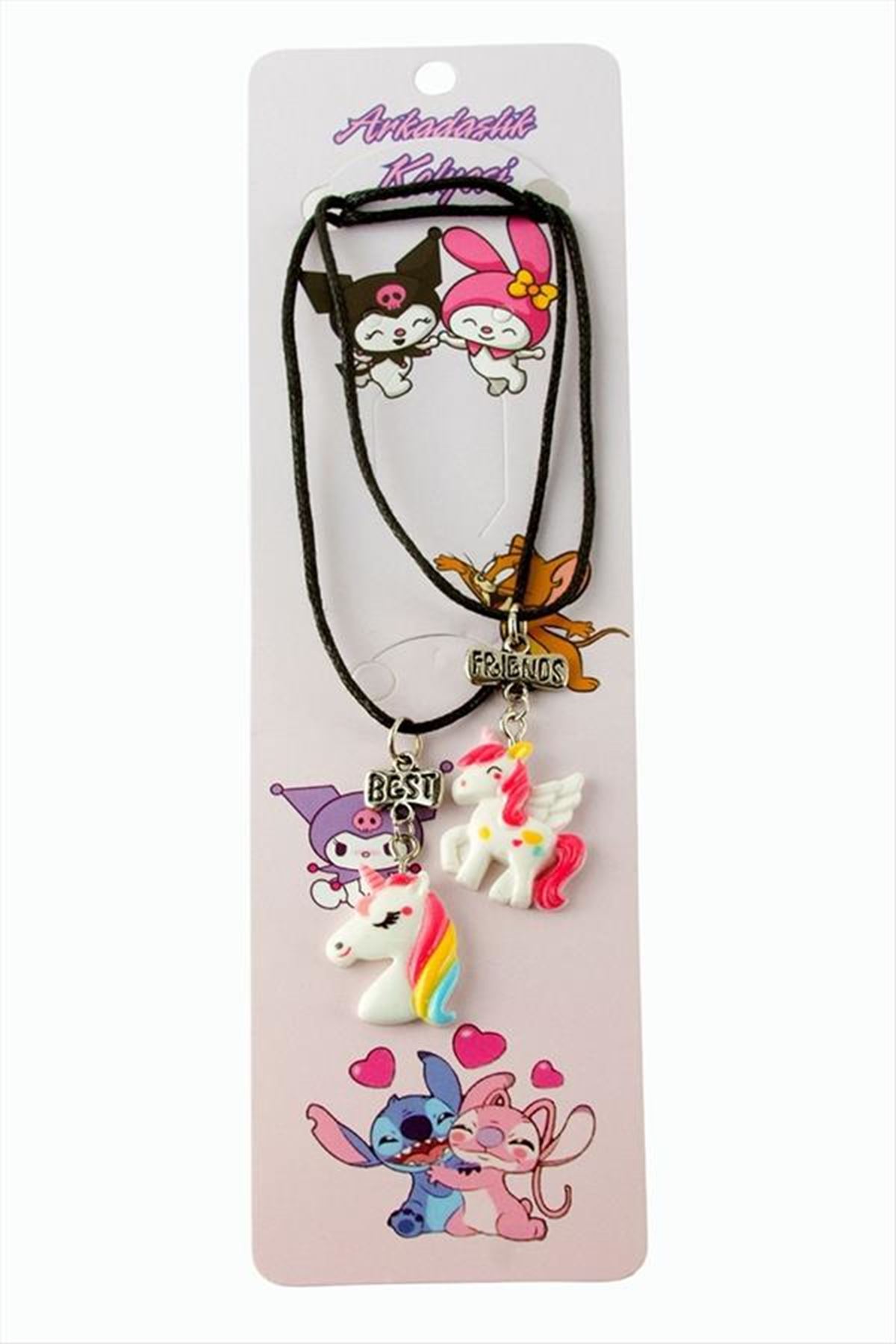 Unicorn Arkadaşlık Kolyeleri (Çift Kolye) - Siyah