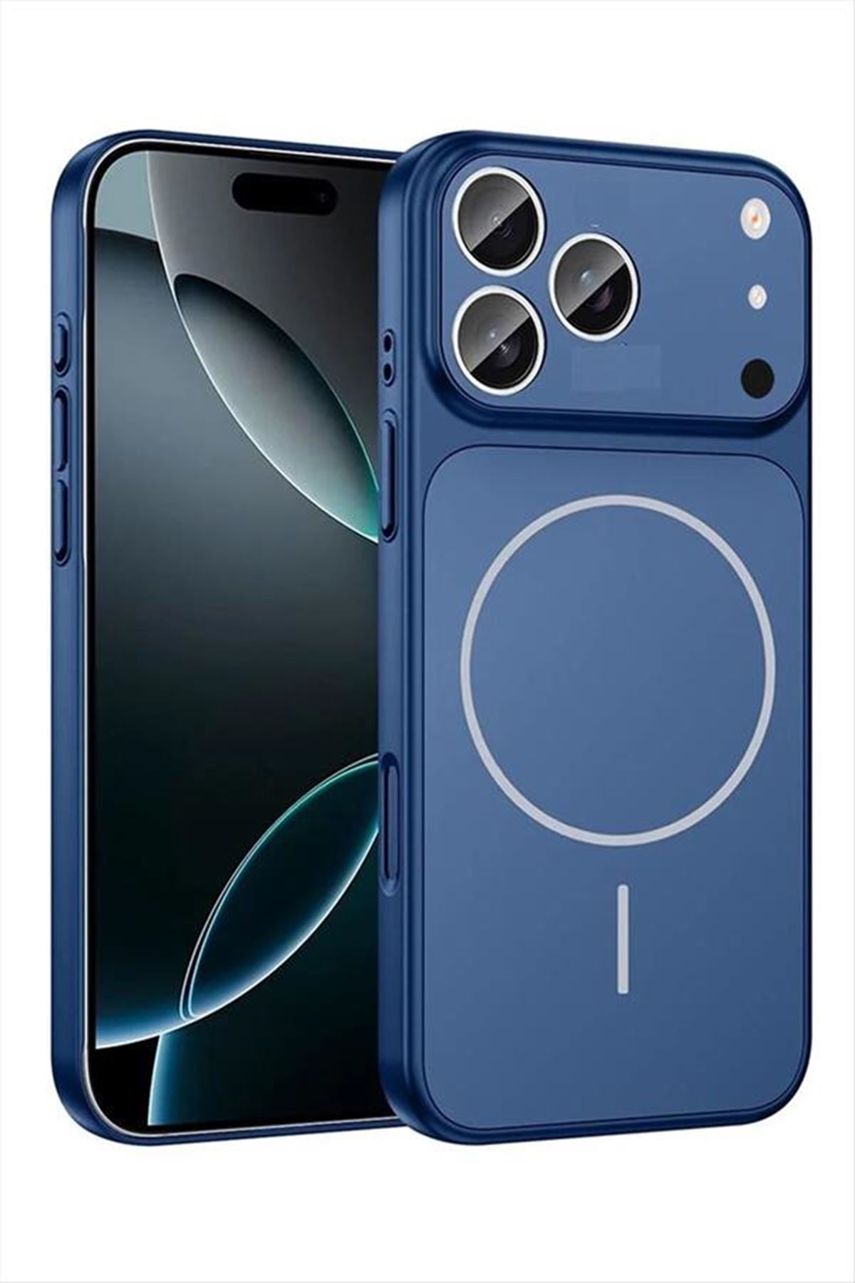 İphone 17 Pro Max Uyumlu Magsaff Kapak Kılıf - Lacivert