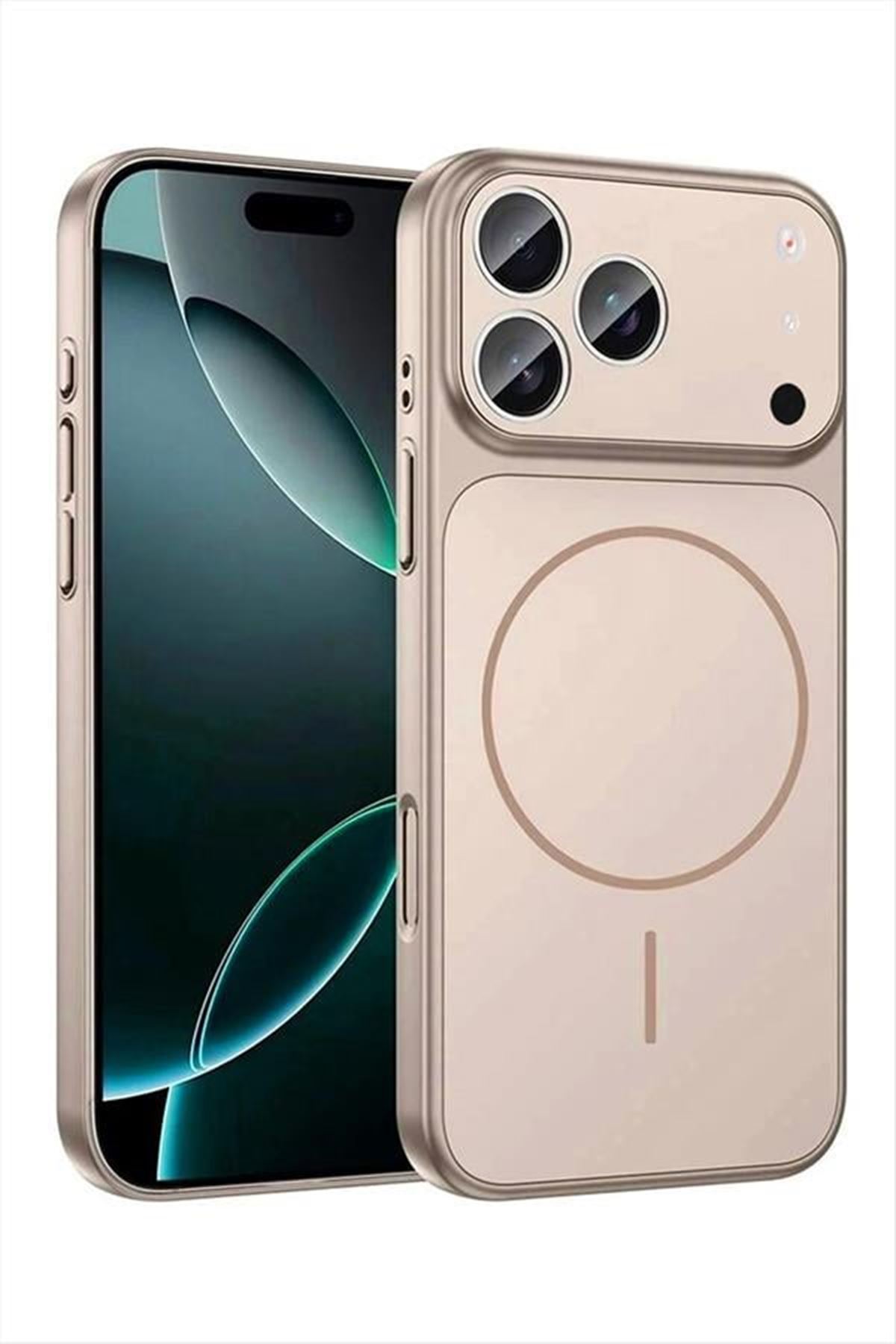İphone 17 Pro Max Uyumlu Magsaff Kapak Kılıf - Gri