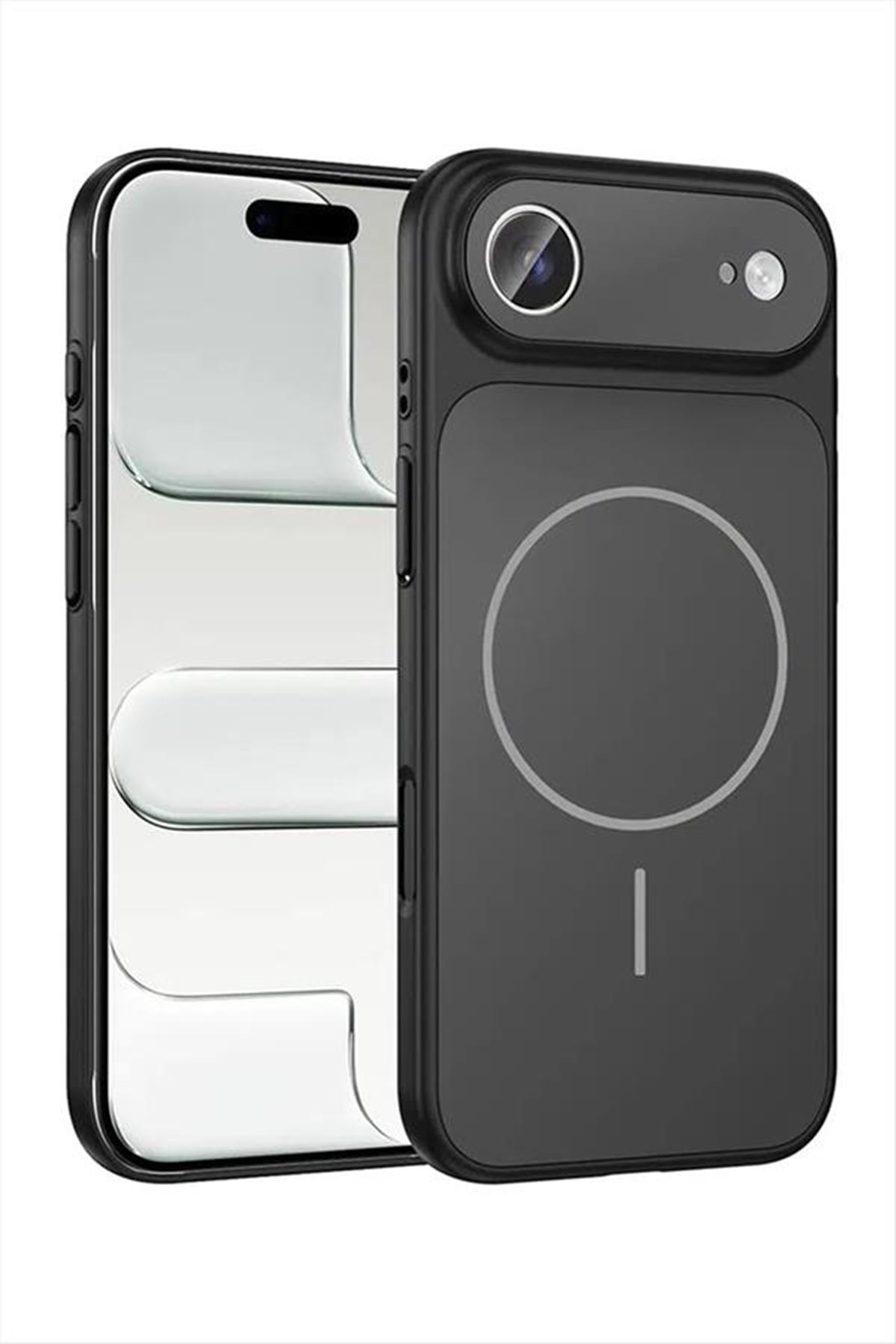 İphone 17 Air Uyumlu Magsaff Kapak Kılıf - Siyah