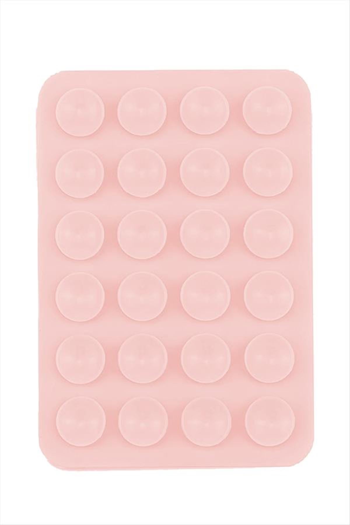 Vantuzlu Silikon Telefon Tutucu - Açık Pembe