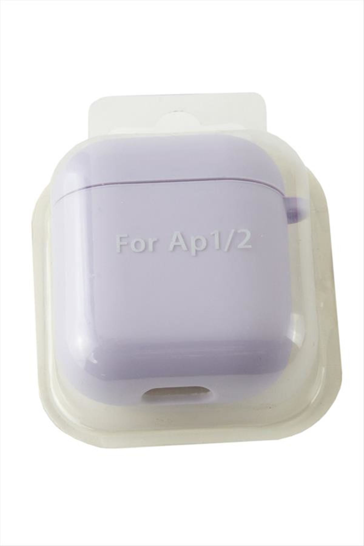 Airpods 1-2 Nesil Uyumlu Kablosuz Silikonlu Kulaklık Kılıfı  - Lila