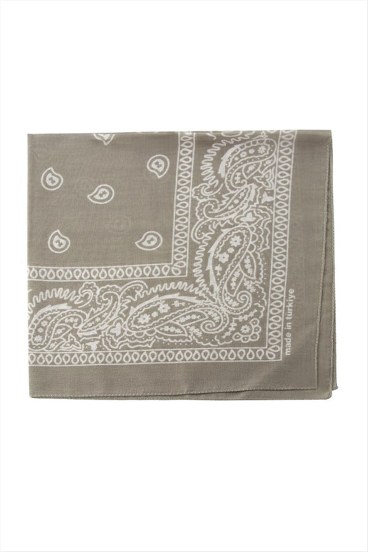 Çini Desenli Bandana 50*50 - Gri