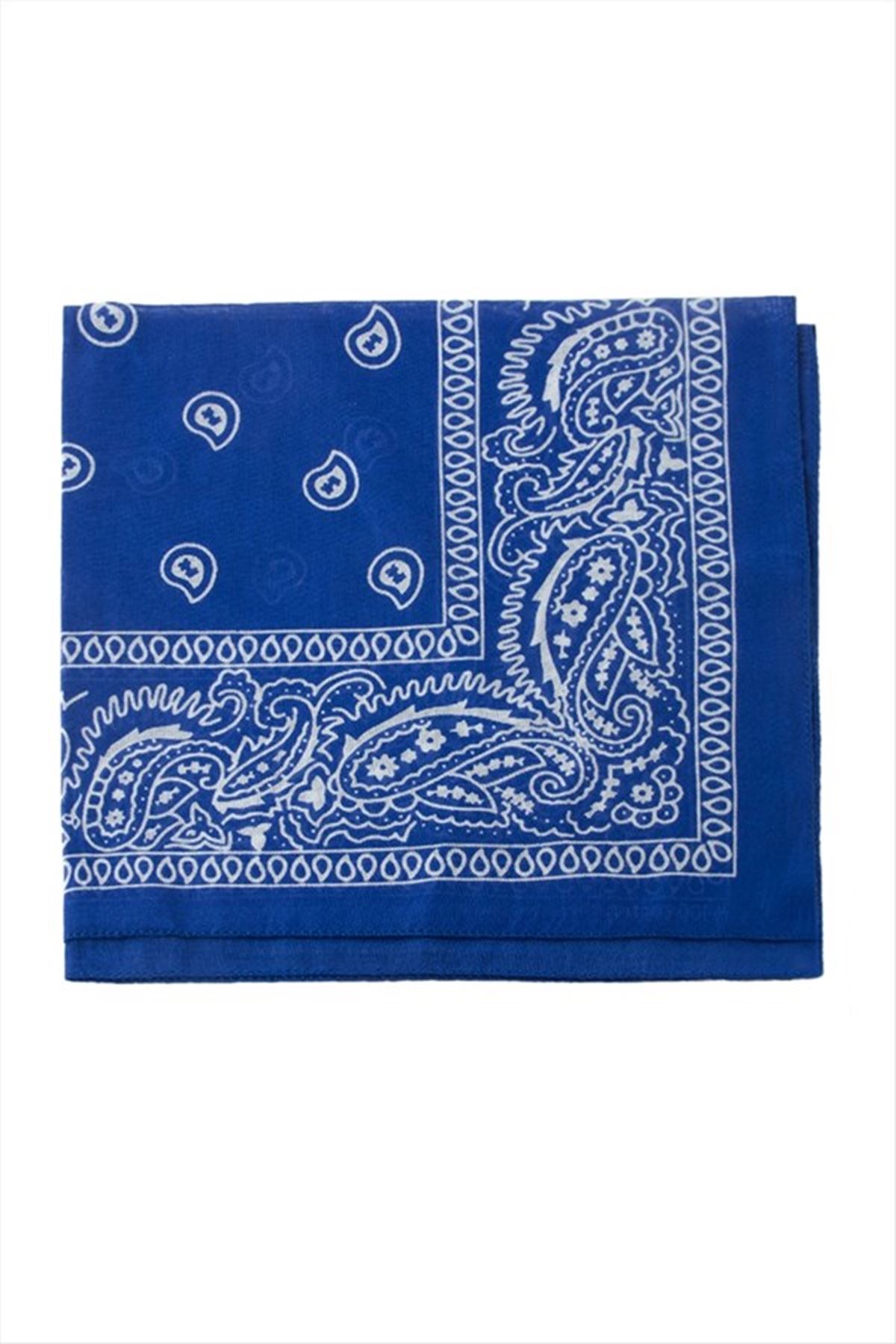 Çini Desenli Bandana 50*50 - Mavi