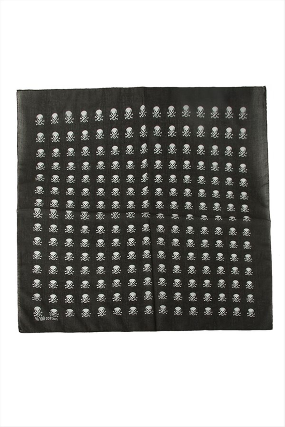 Kuru Kafa Desenli Bandana 50*50 - Siyah