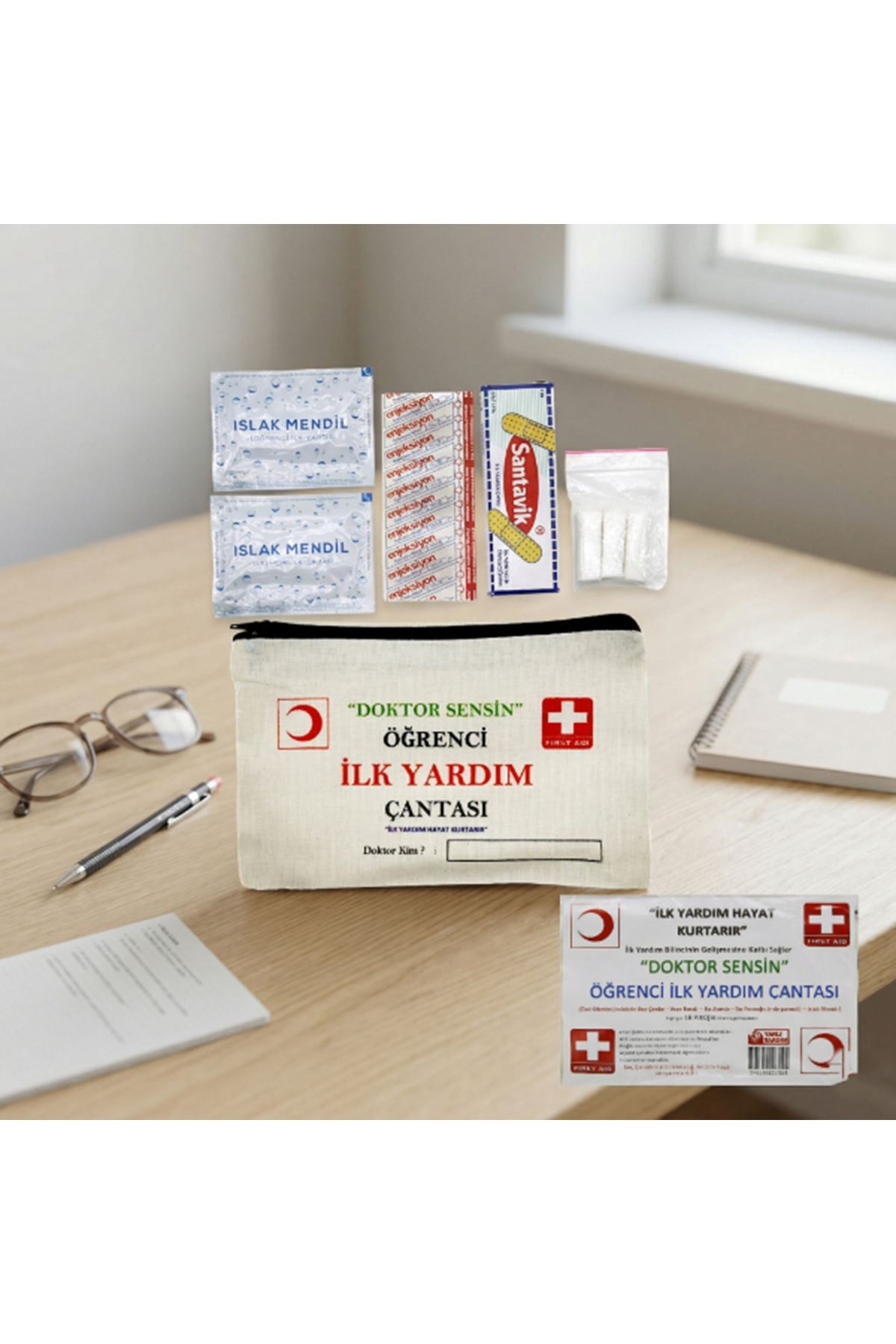 Bez Çantalı Öğrenci İlk Yardım Seti