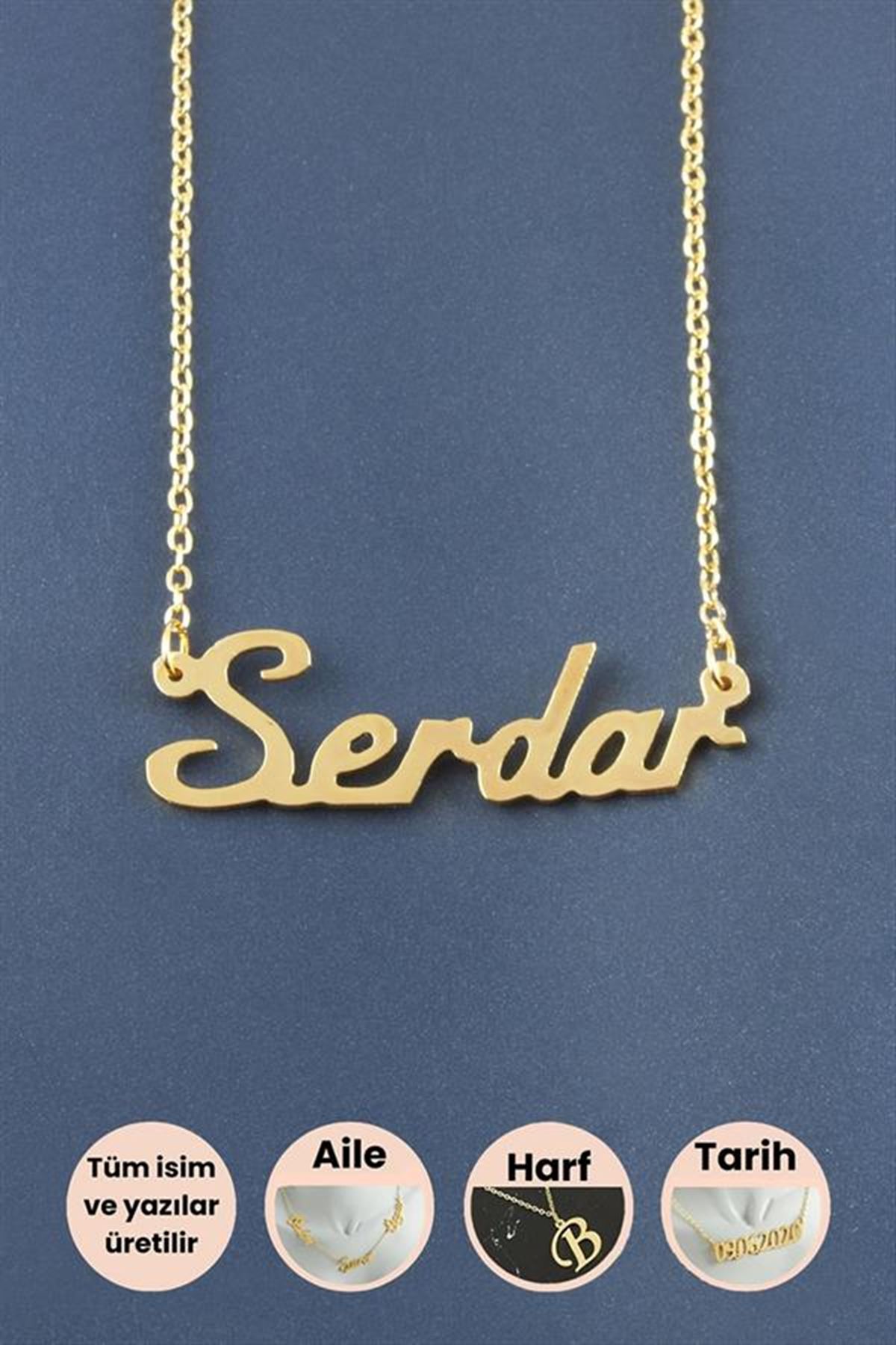 Serdar İsimli Kolye - Sarı