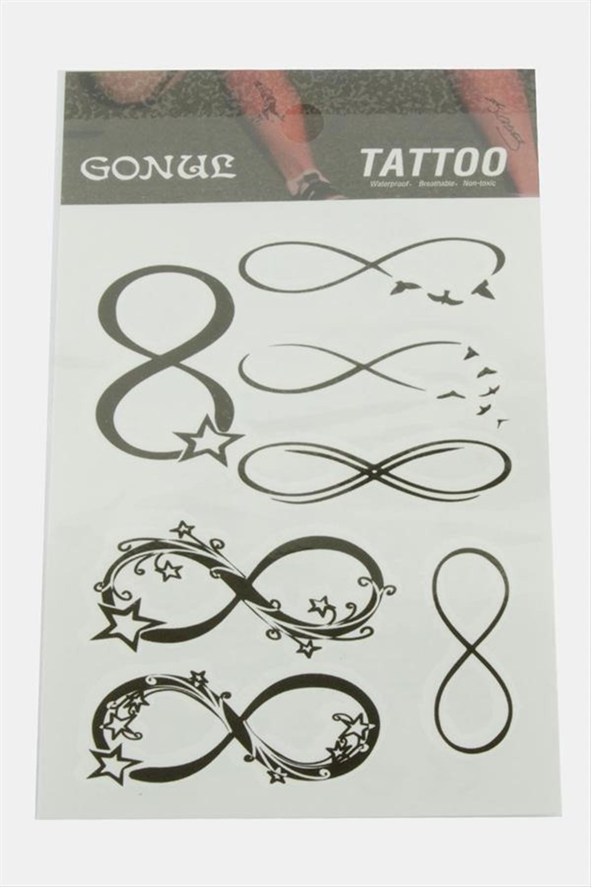 Sonsuzluk Tattoo Dövme Sticker - Beyaz