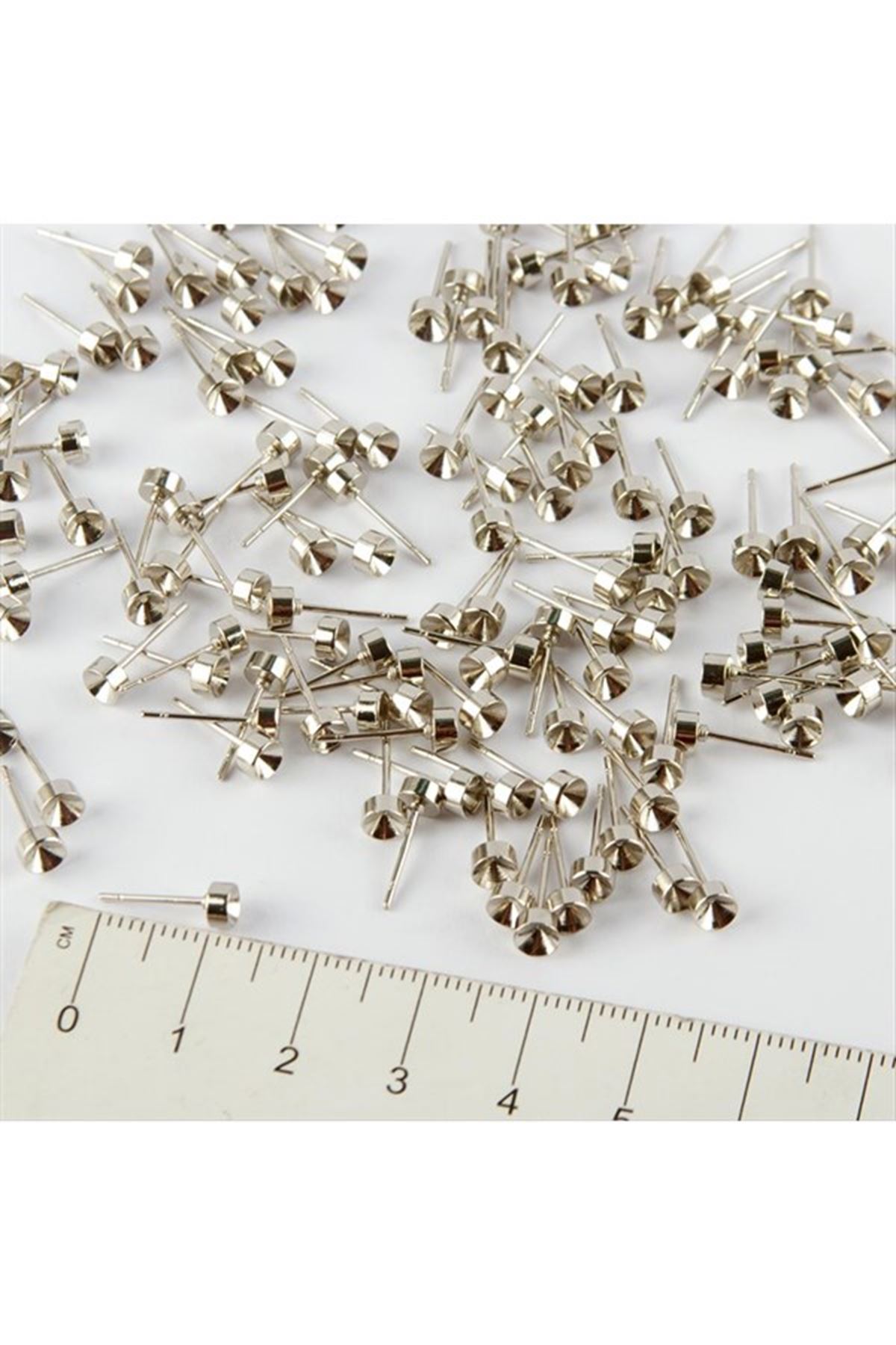0,5 mm Oval Torna Küpe Çivisi 50 gr - Gümüş Rengi