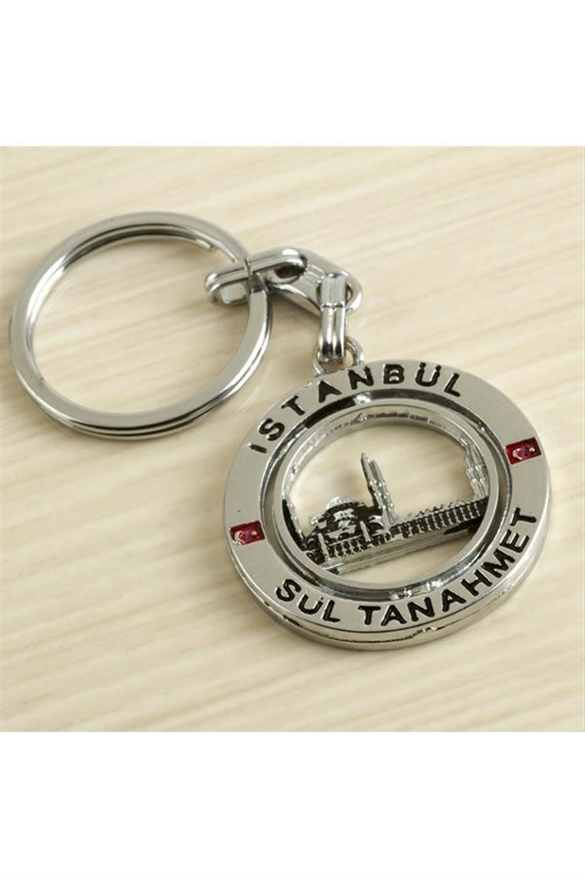 İstanbul Yazılı Metal Anahtarlık - Gümüş Rengi