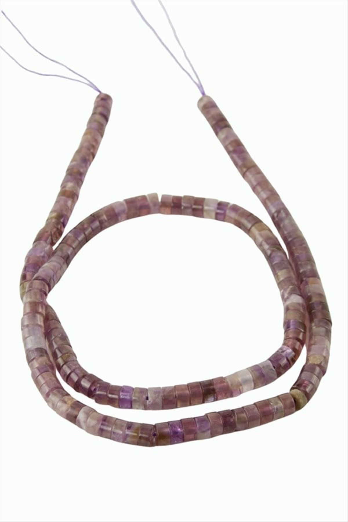 4 mm Disk Ametist Taşı - Mor