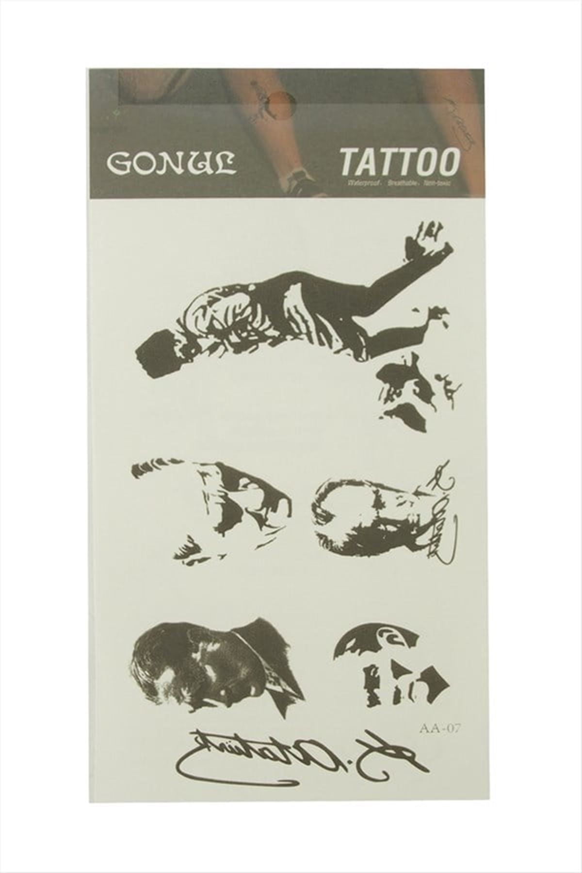 Atatürk Temalı Tattoo Dövme Sticker - Beyaz