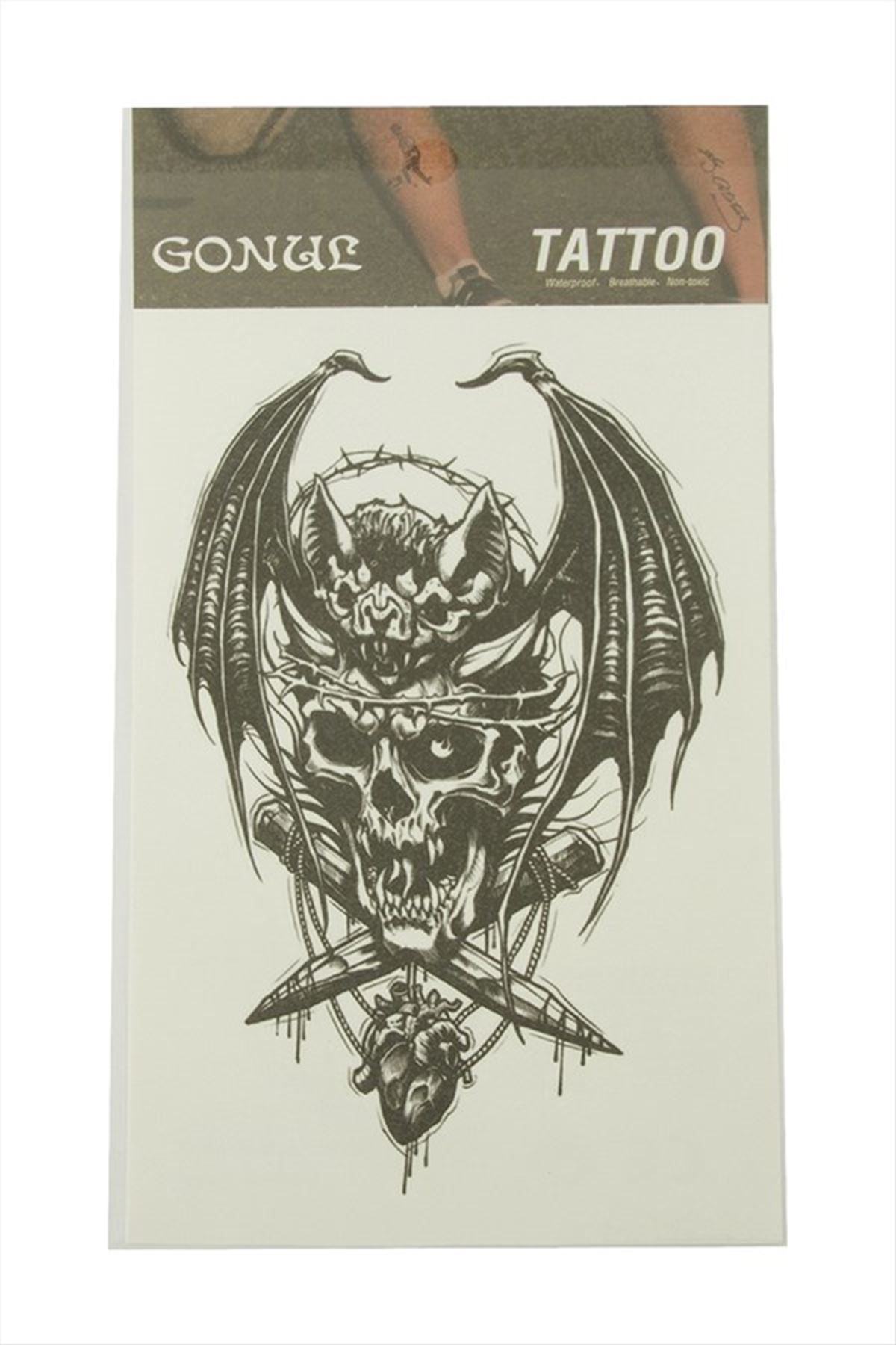Yarasa Tattoo Dövme Sticker - Siyah