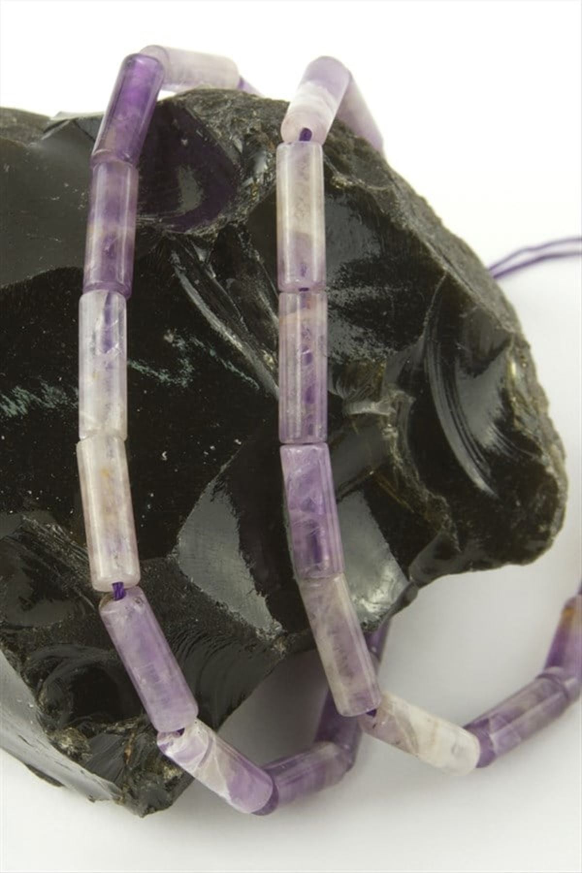 1,4 cm Boru Ametist Taşı - Mor