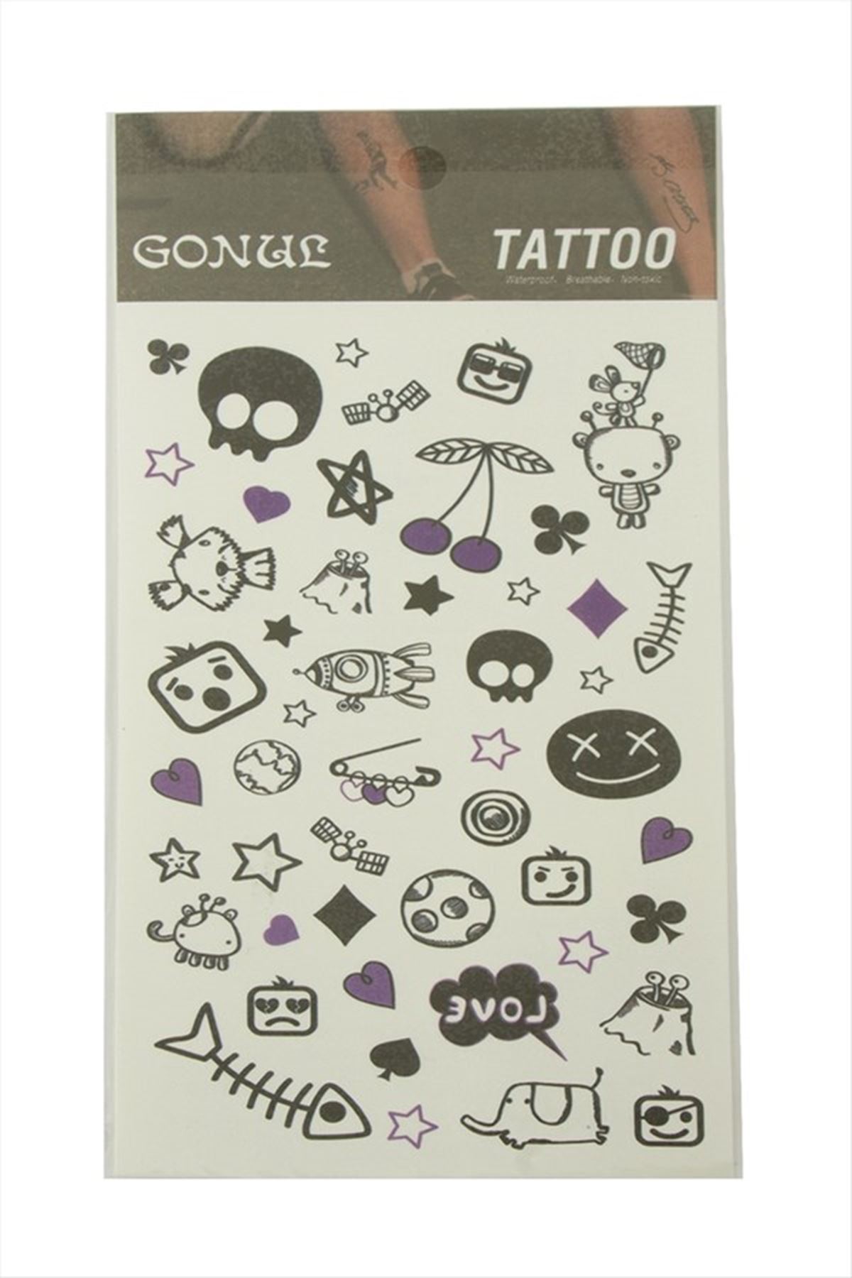 Karışık Tattoo Dövme Sticker - Beyaz