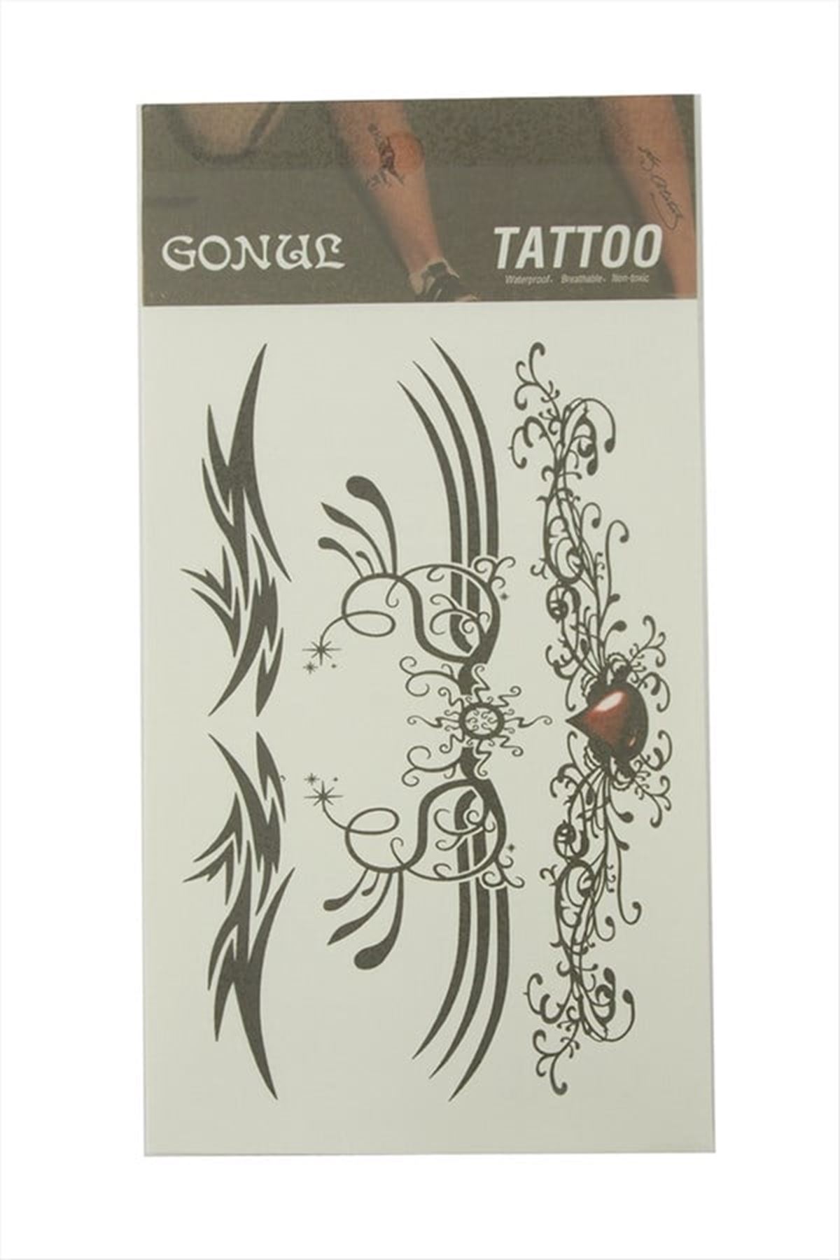 Kanat Tattoo Dövme Sticker - Siyah