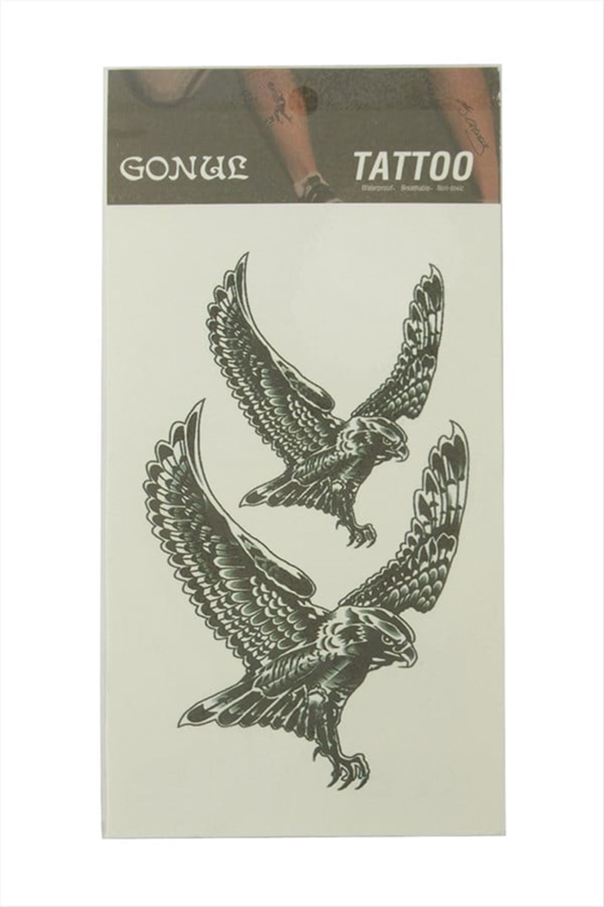 Kartal Tattoo Dövme Sticker - Beyaz