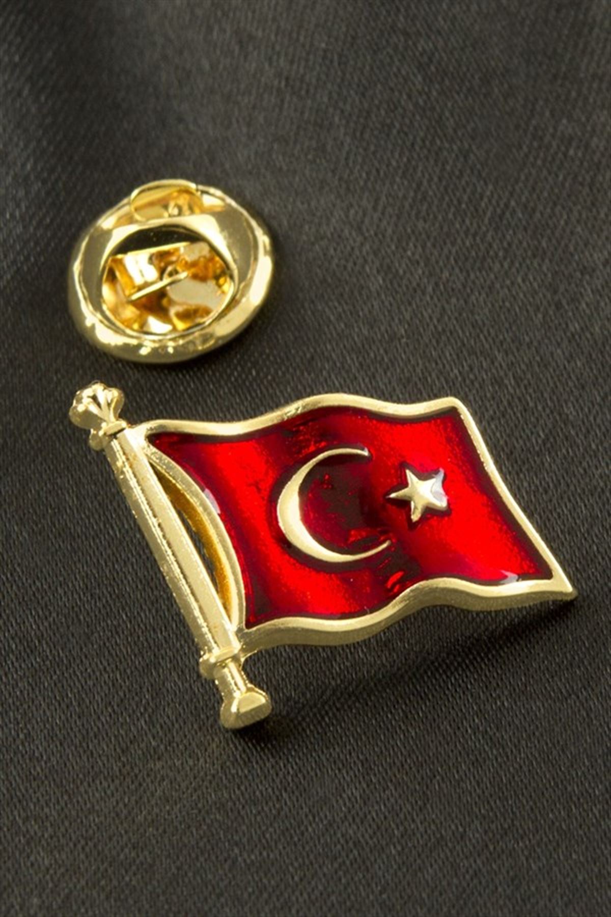 Ay Yıldız Yaka Rozet - Sarı