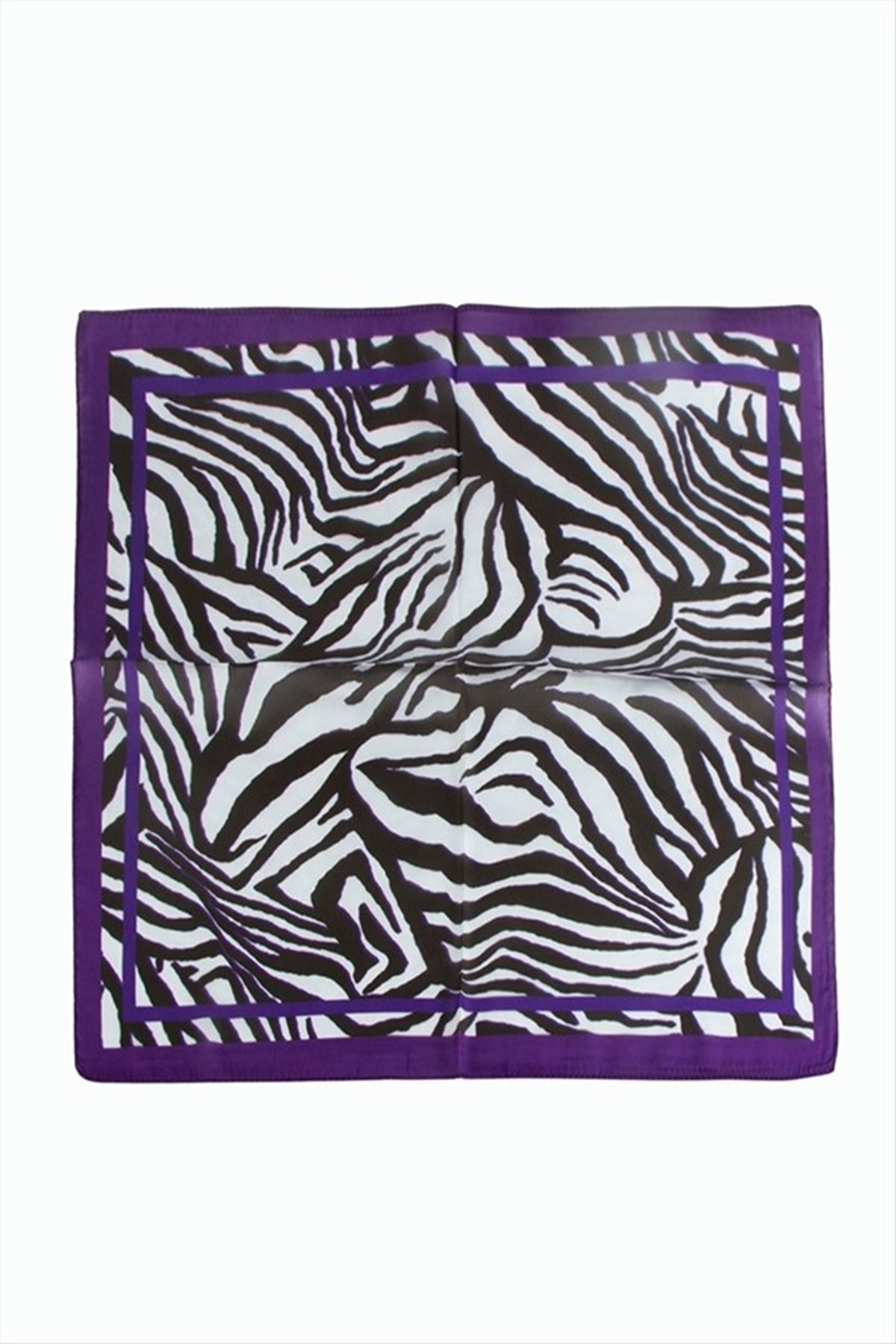 Mor Renkli Zr Şifon Fular 50*50 cm - Mor