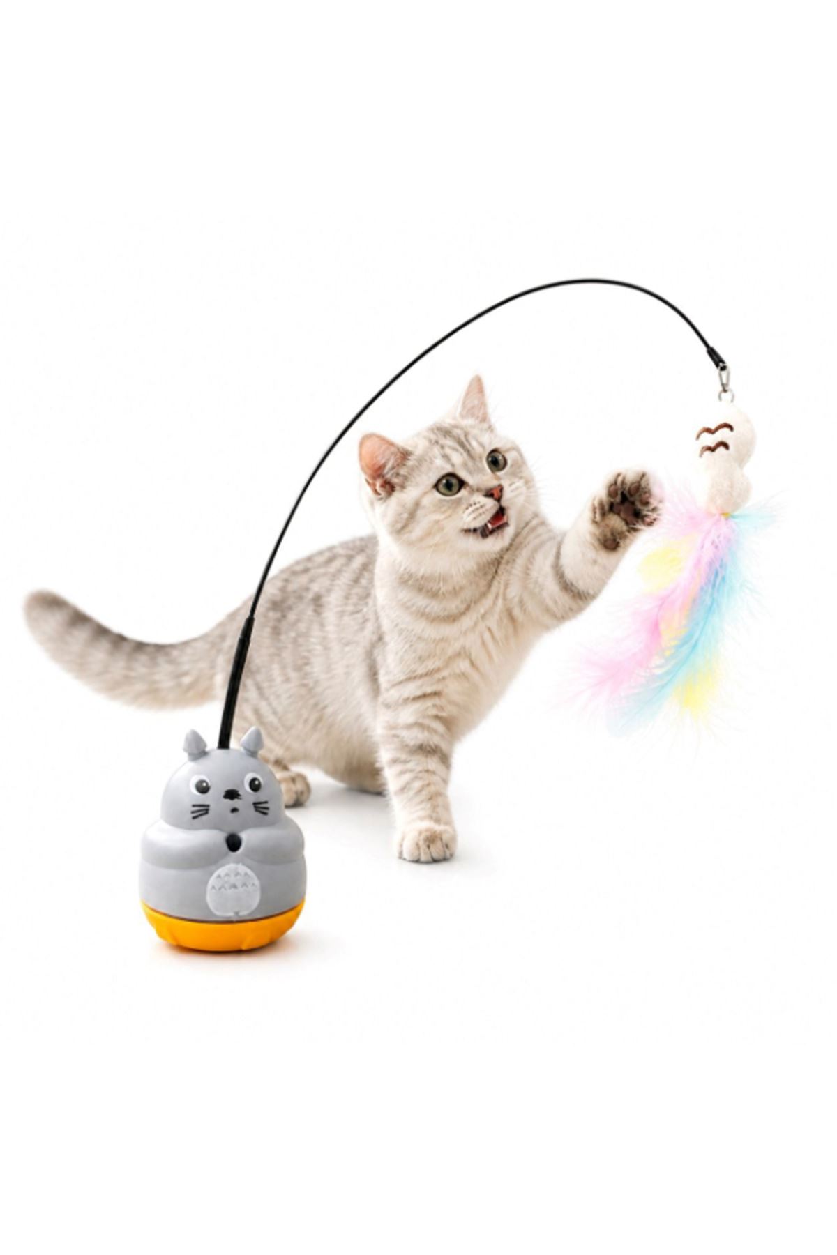 Kedi Şekilli Dönen Peluş Balıklı Olta Oyuncağı