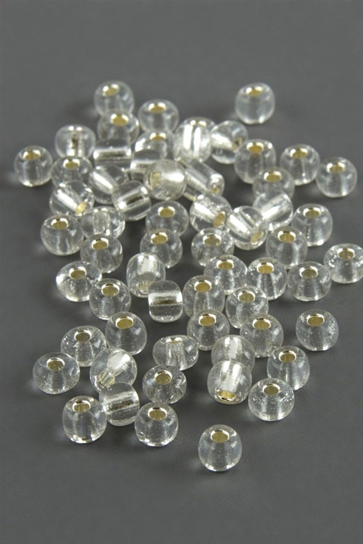 4 mm Şeffaf Kum Boncuk 500 Gram - Şeffaf