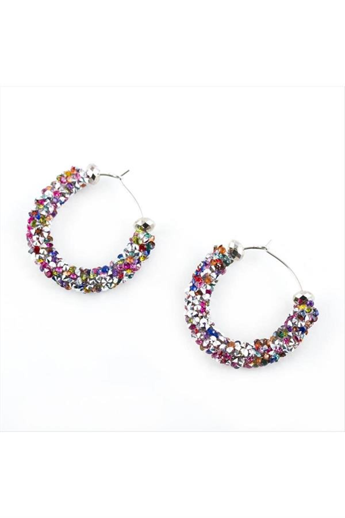 Swarovski Fitil Küpe - Karışık Renk 1