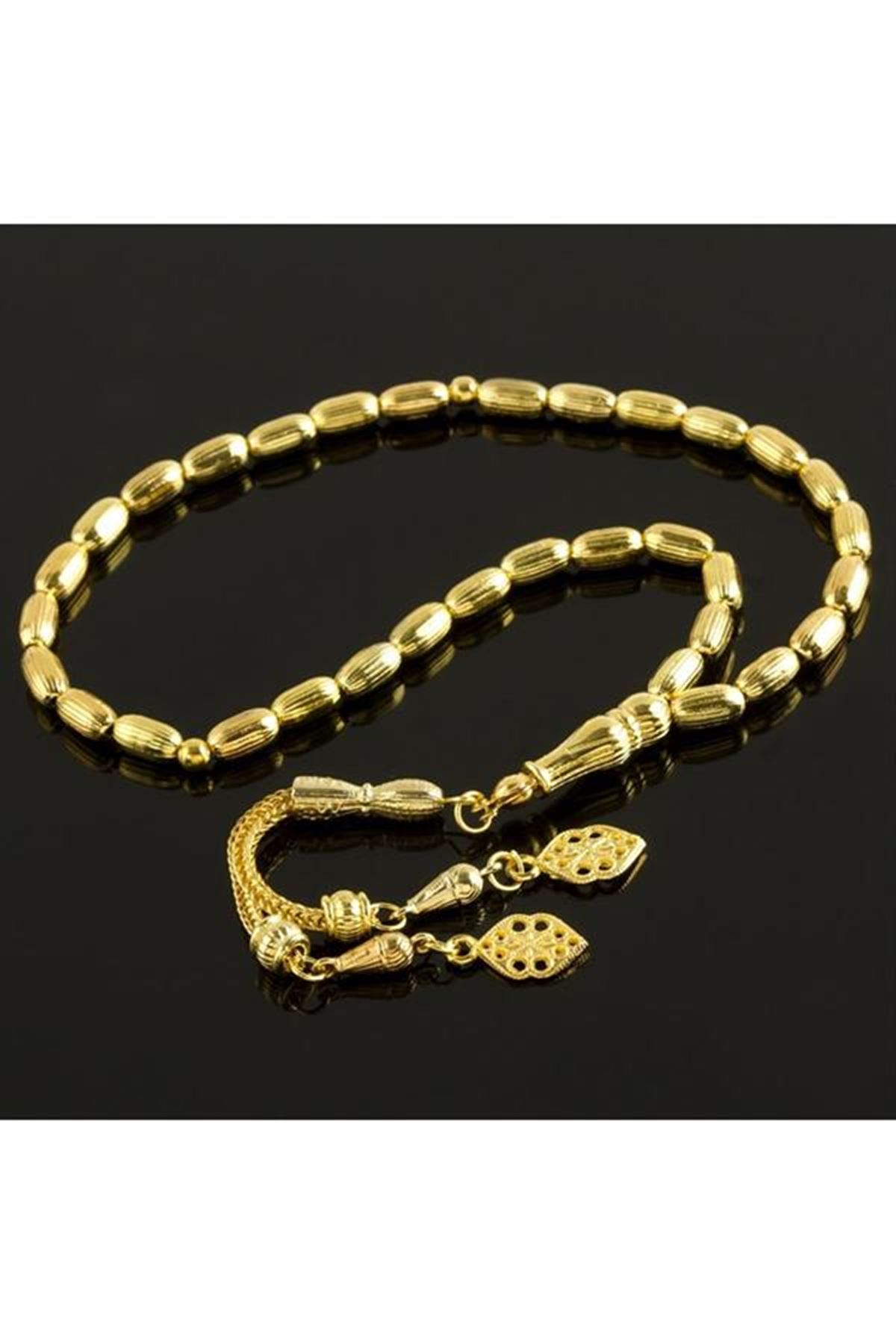 Çizgili Metal Tesbih 0,6 mm - Sarı