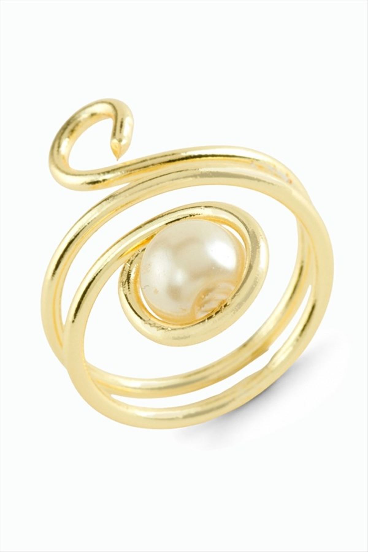 İnci Metal Yüzük - Sarı