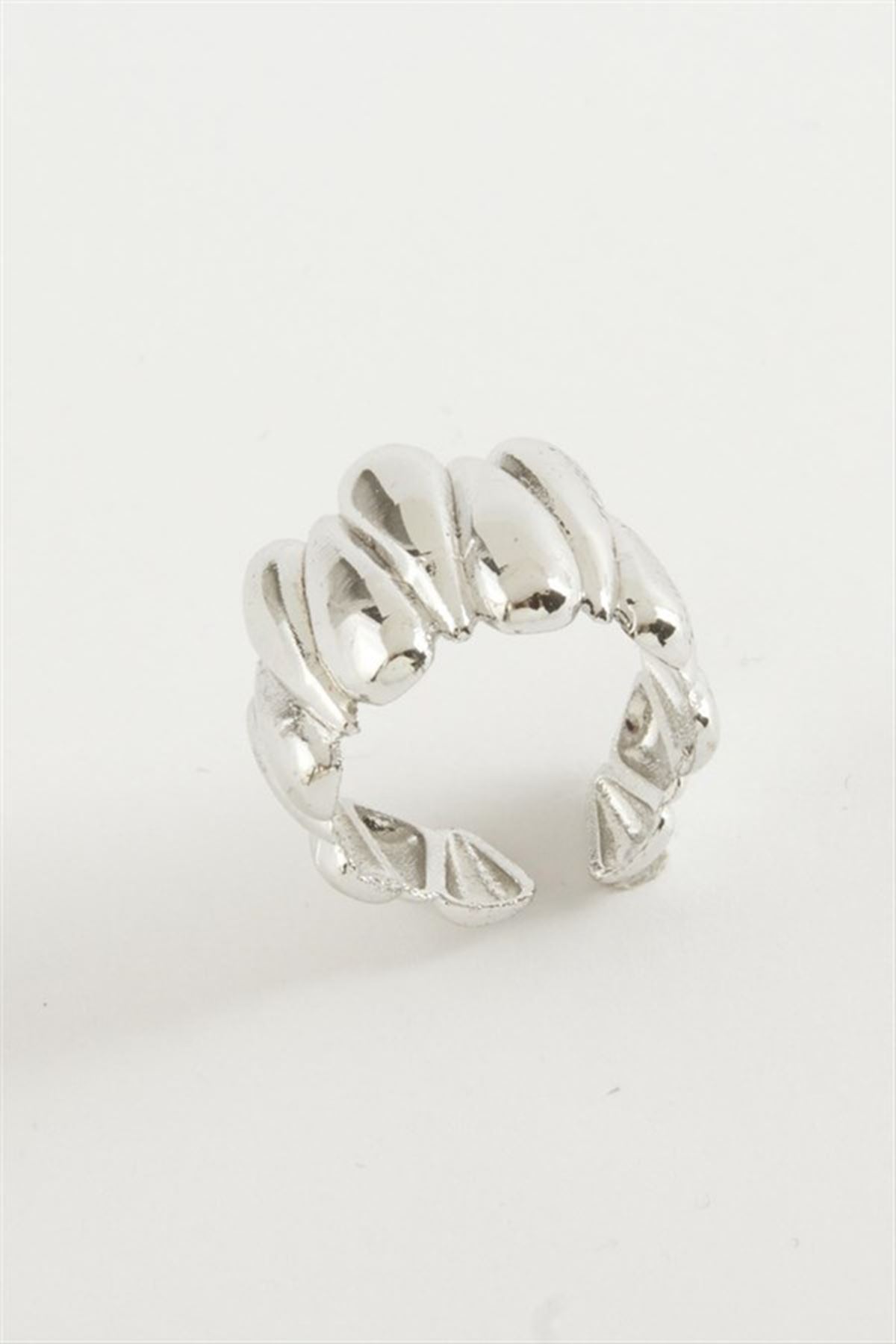 Oval Metal Yüzük - Gümüş Rengi