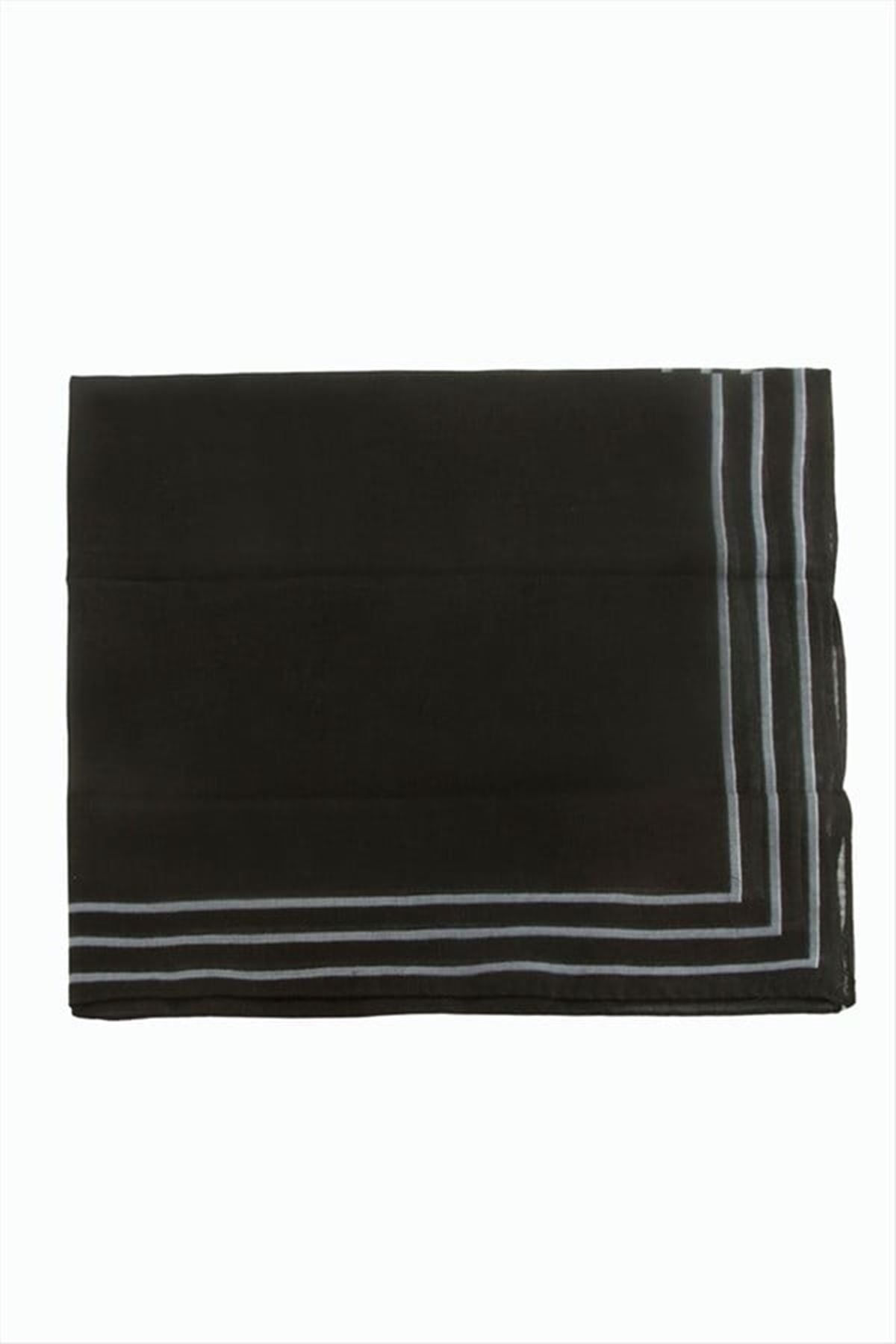 Çizgi Desenli Bandana 50*50 - Siyah