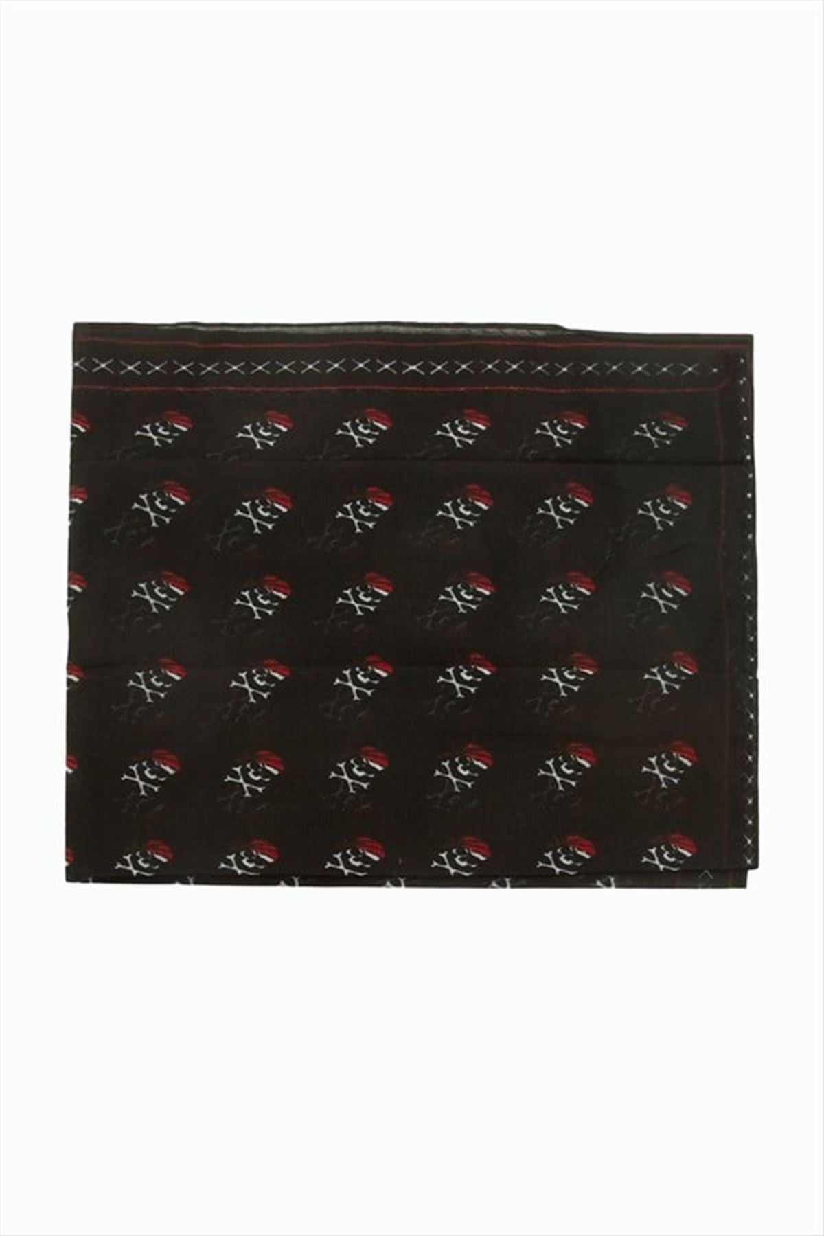 Kuru Kafa Desenli Bandana 50*50 - Siyah
