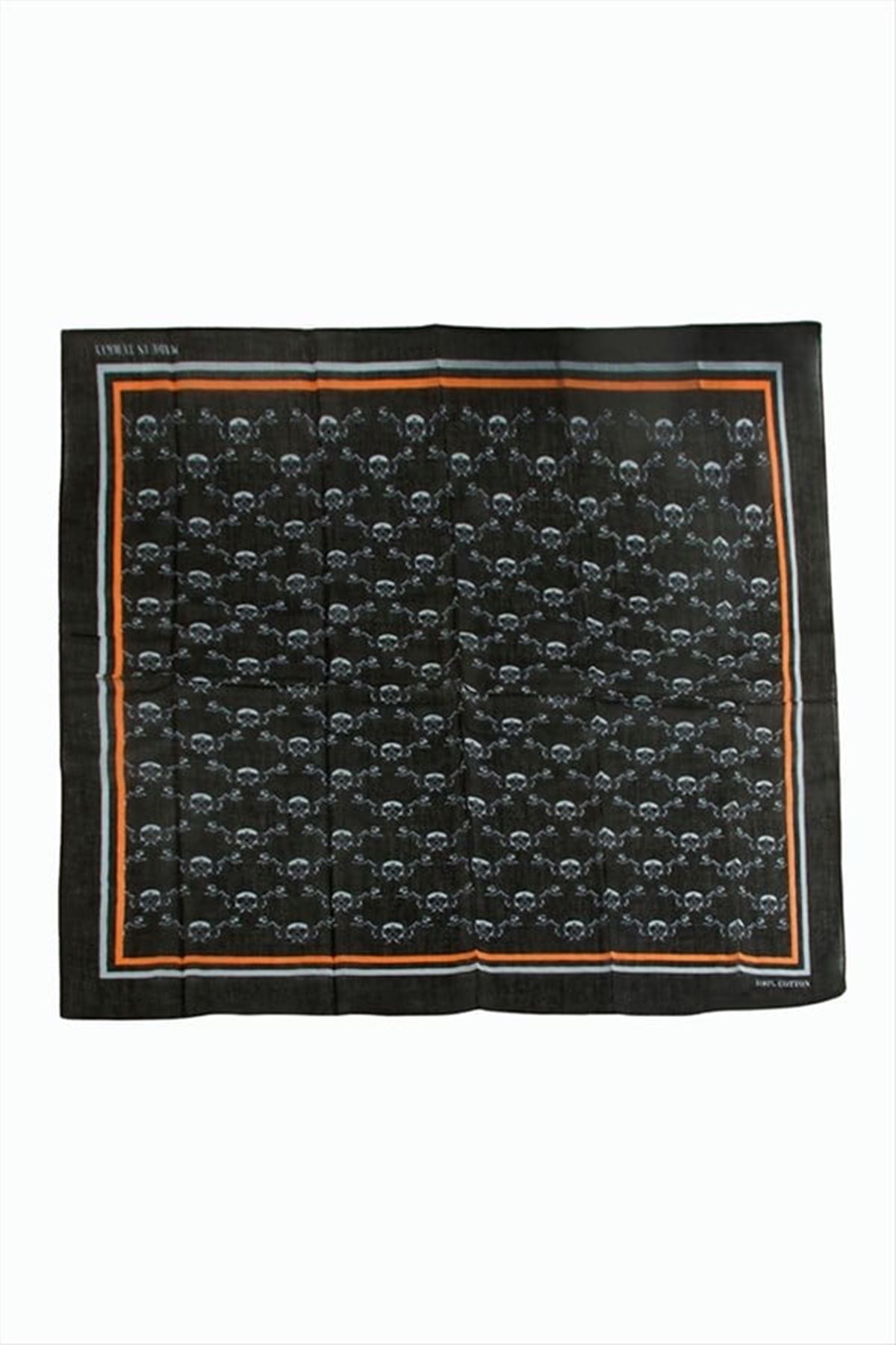 Kuru Kafa Desenli Bandana 50*50 - Siyah