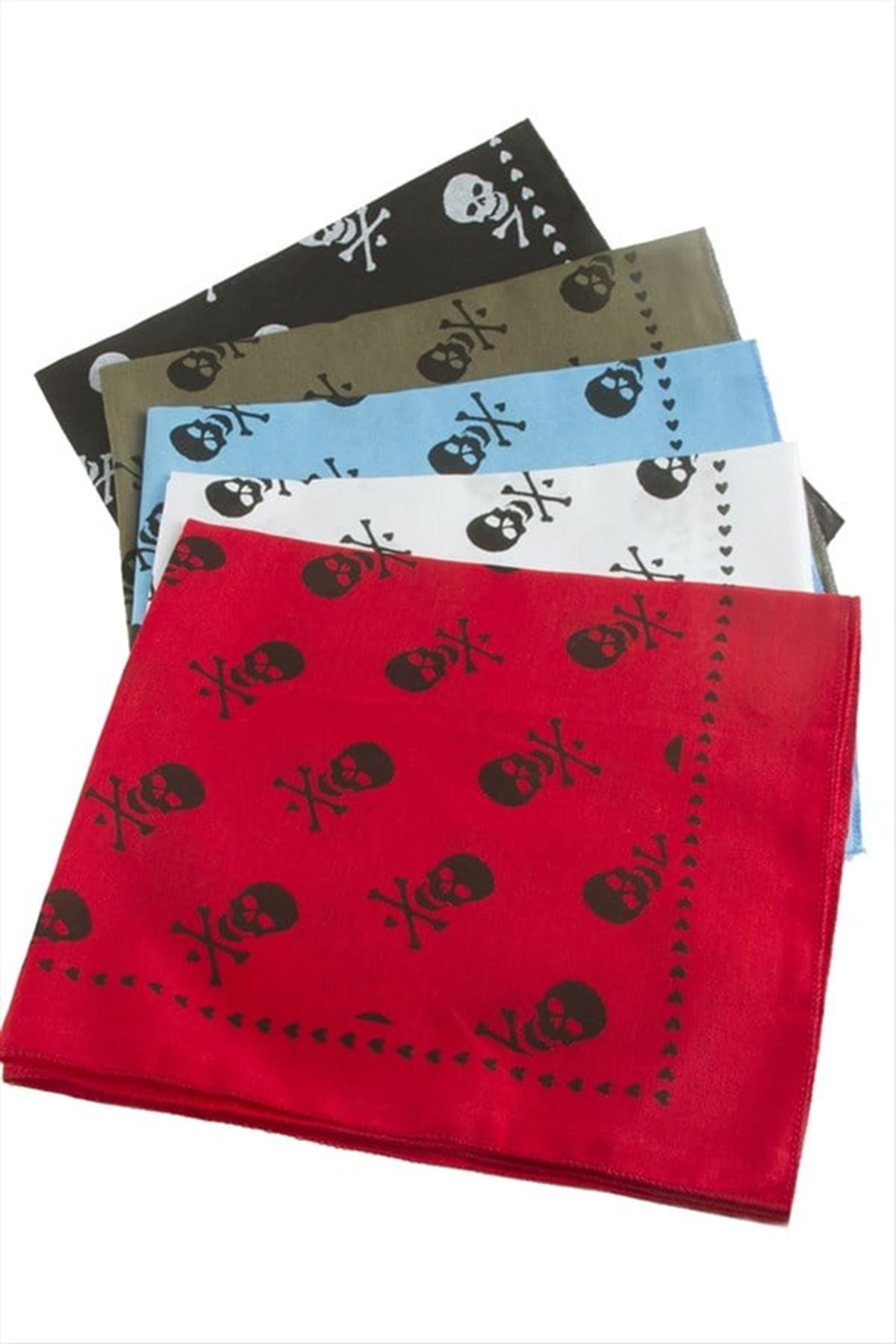 Kuru Kafa Desenli Keten Bandana 50*50 - Ebruli