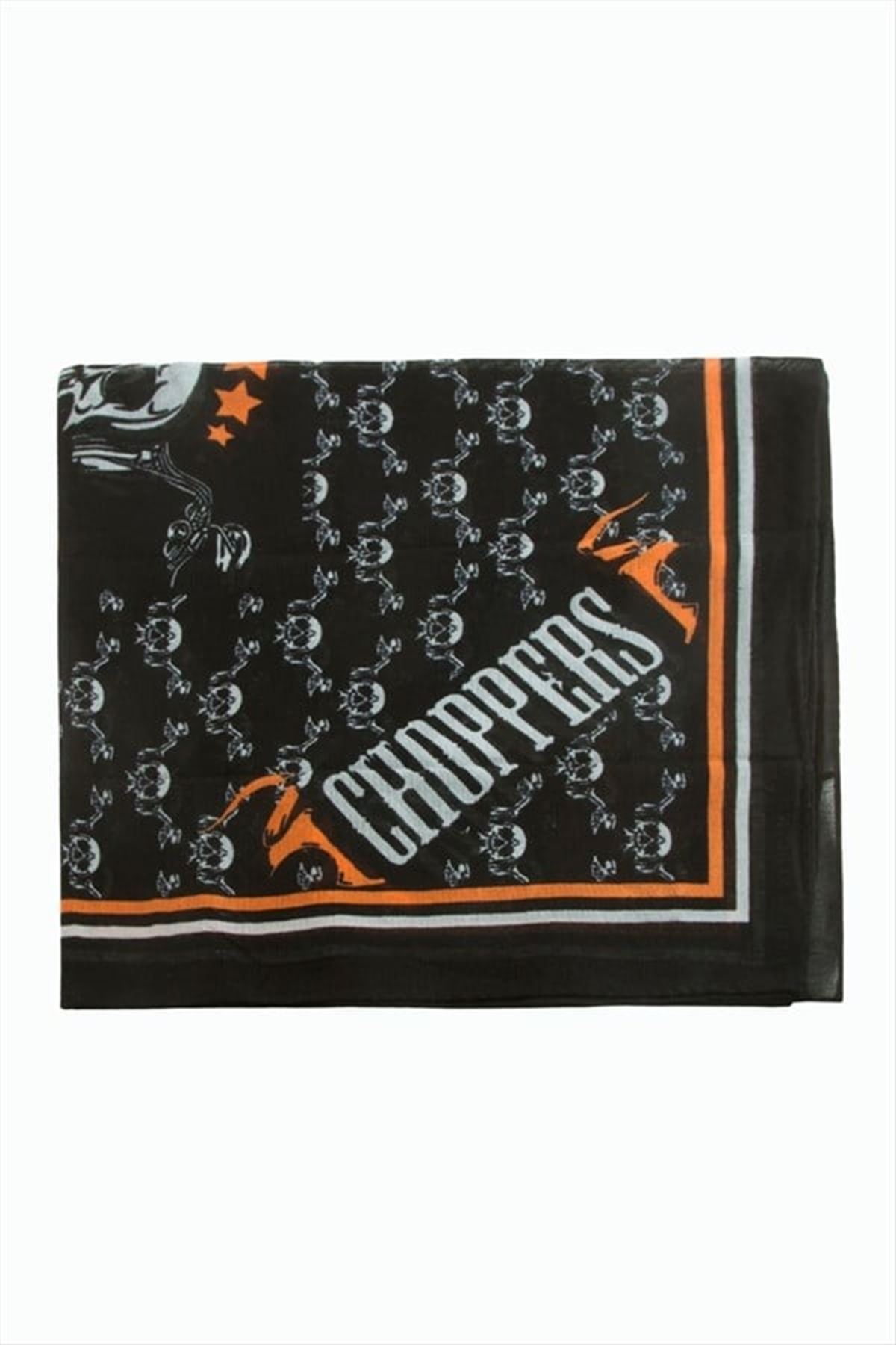 Kuru Kafa Desenli Bandana 50*50 - Siyah