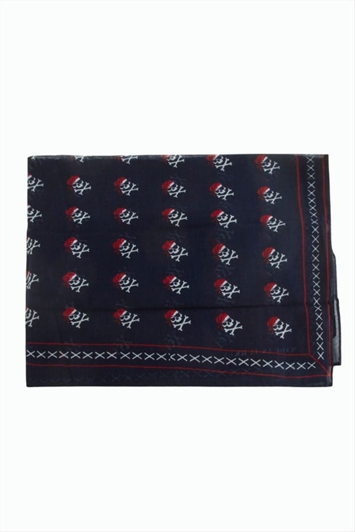 Kuru Kafa Desenli Bandana 50*50 - Lacivert
