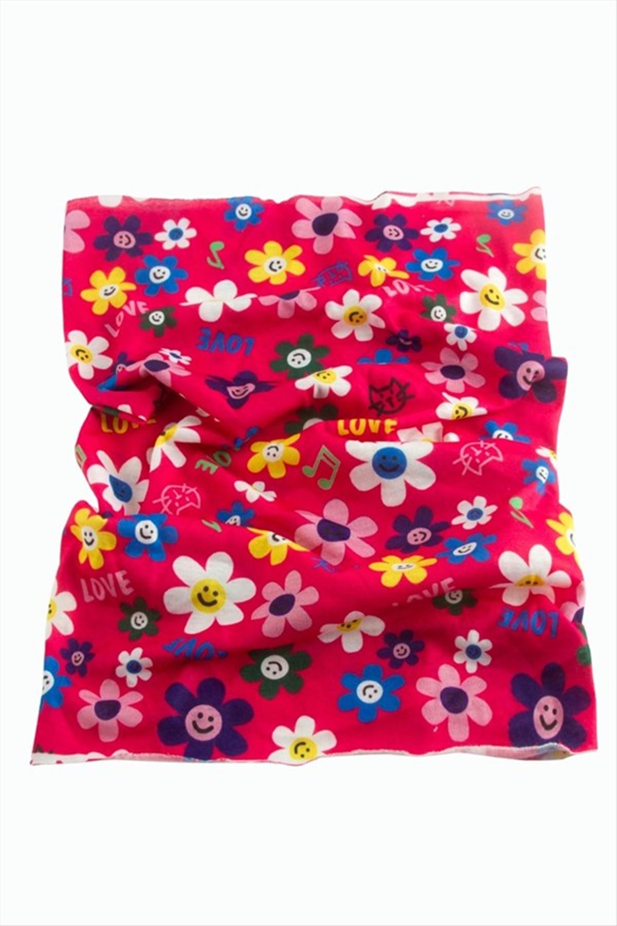 Papatya Desenli Baff Boyunluk - Pembe