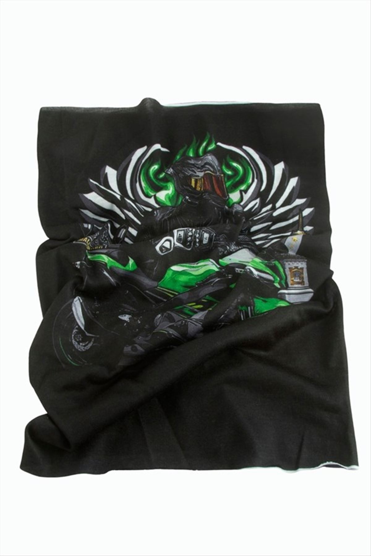 Motorcu Desenli Baff Boyunluk - Siyah