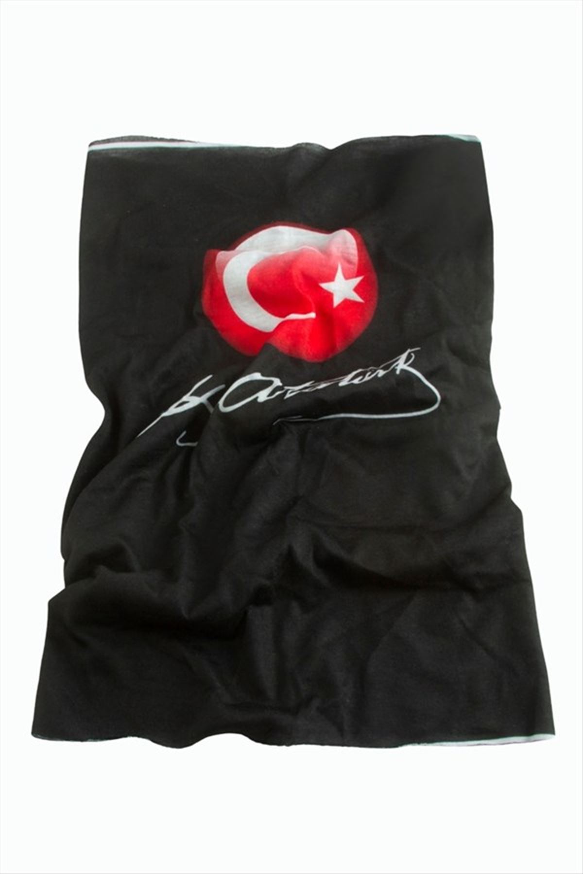 Ay Yıldız Desenli Baff Boyunluk - Siyah
