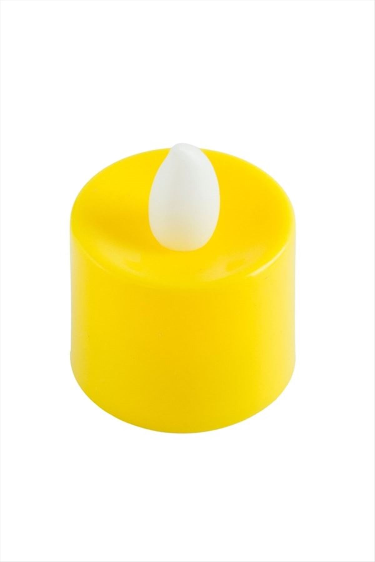 Yuvarlak Şekilli Işıklı Mum 4 cm - Ebruli