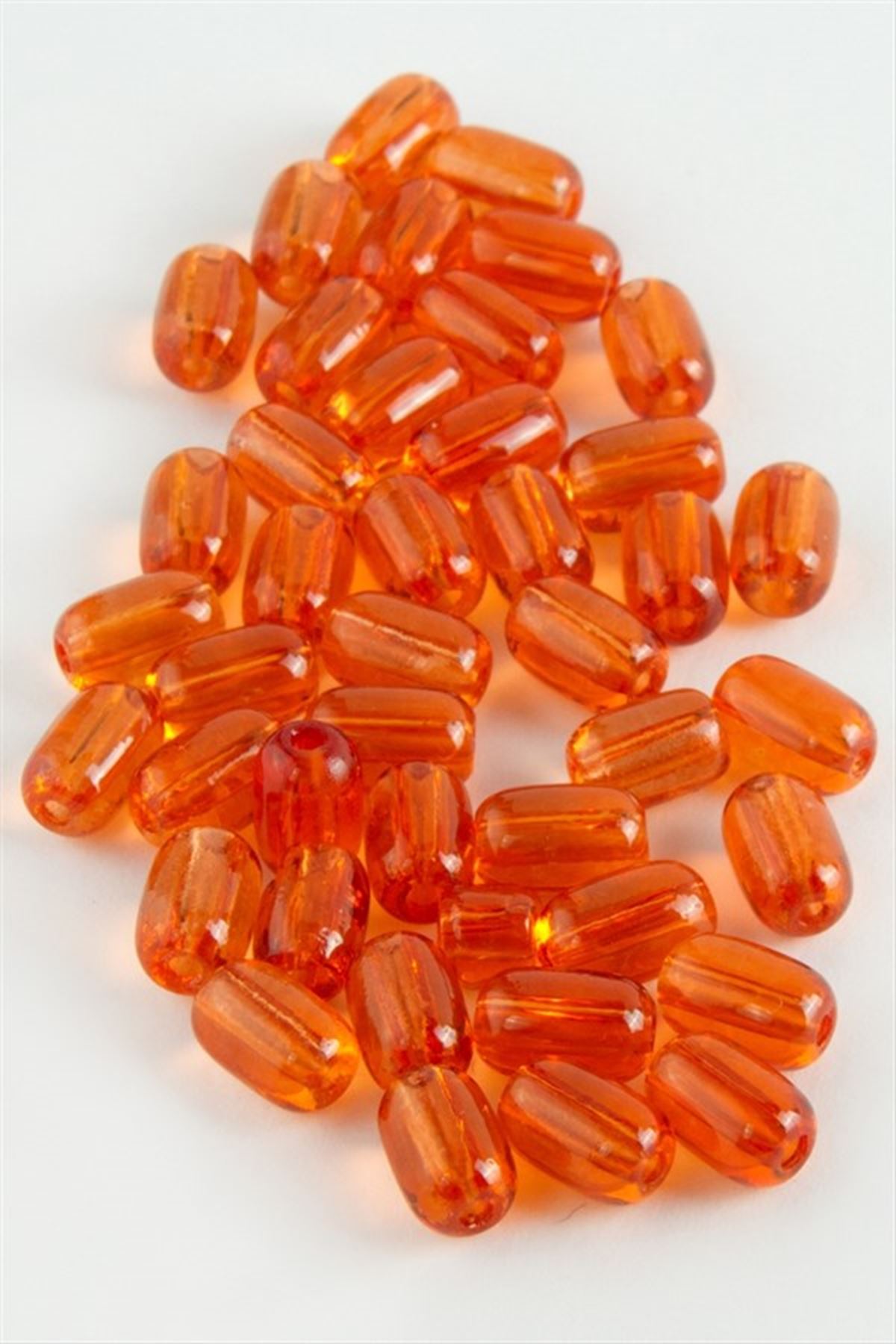 6*8 mm Oval Cam Boncuk 1 KG - Turuncu