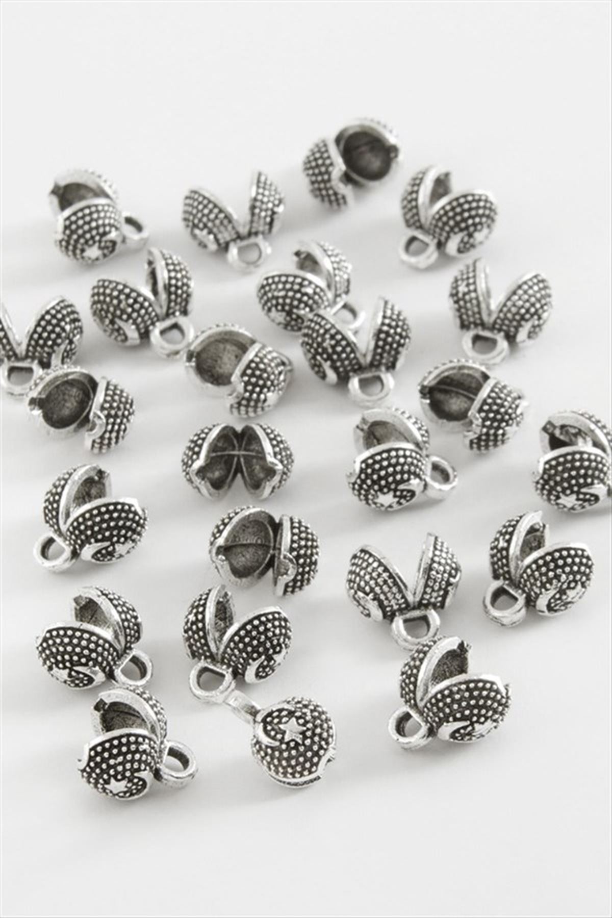 6 mm Ay Yıldız Tesbih Kapama Aparatı 50 Gram - Gümüş Rengi