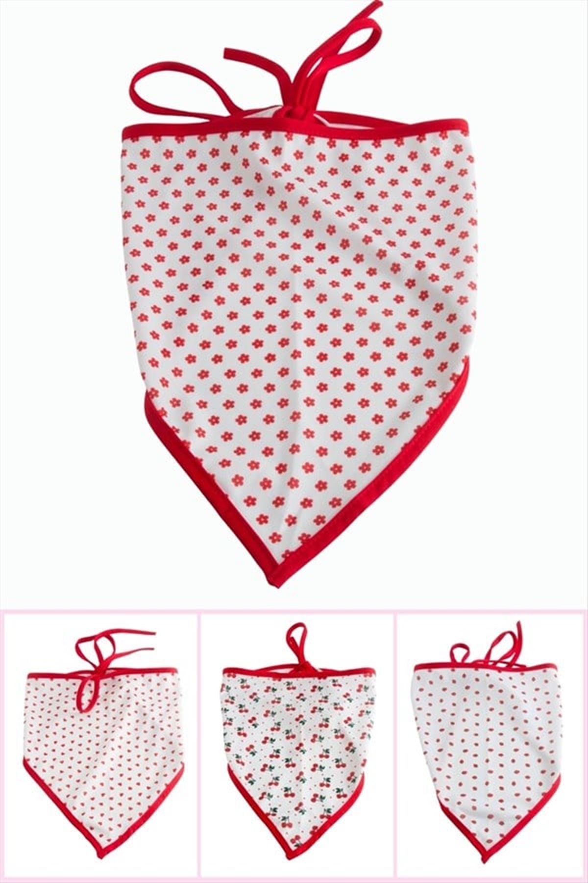 Karışık Desenli Bohem Bandana - Beyaz